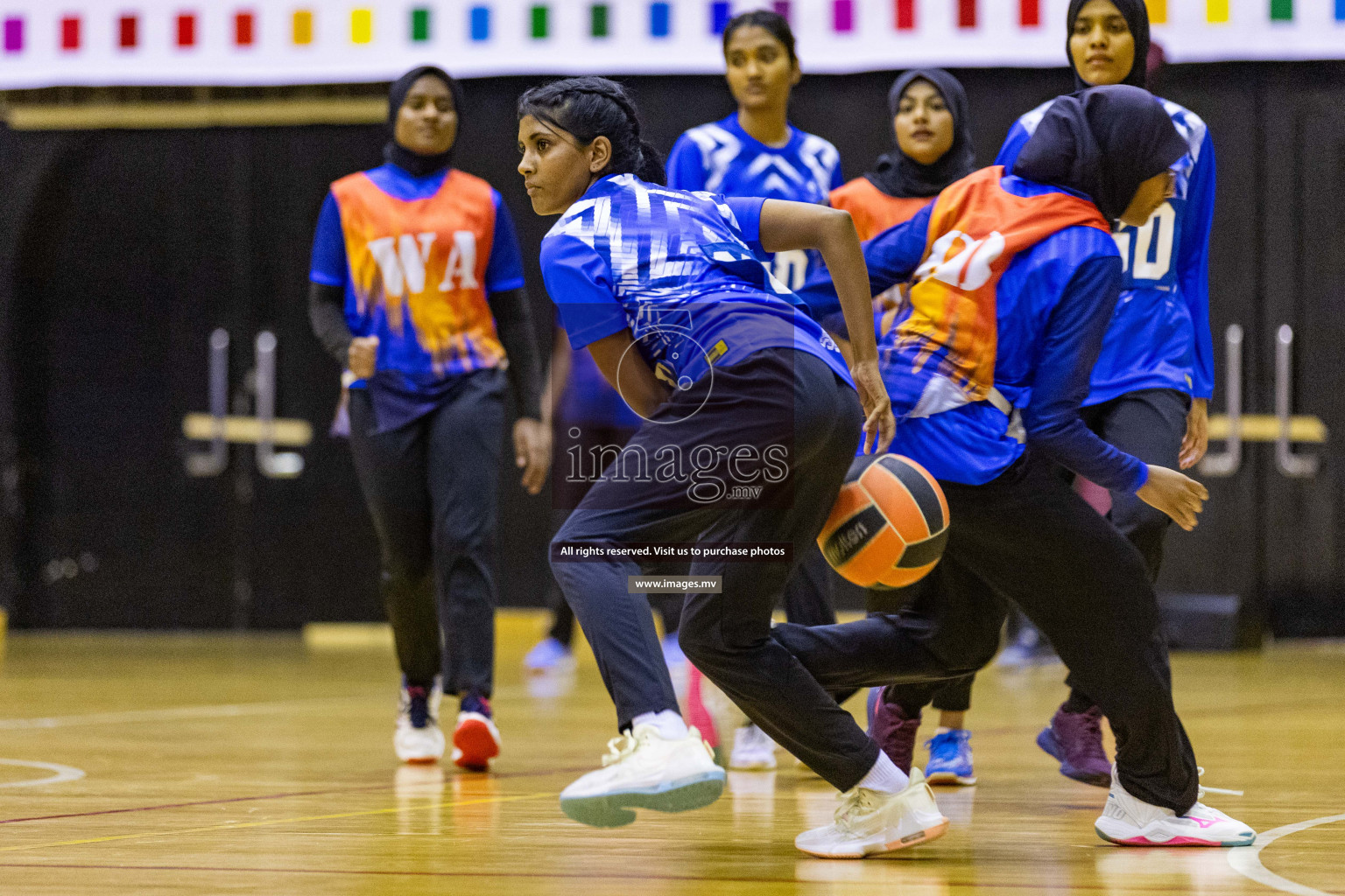 Day3 of 24th Interschool Netball Tournament 2023 was held in Social Center, Male', Maldives on 29th October 2023. Photos: Nausham Waheed, Mohamed Mahfooz Moosa / images.mv