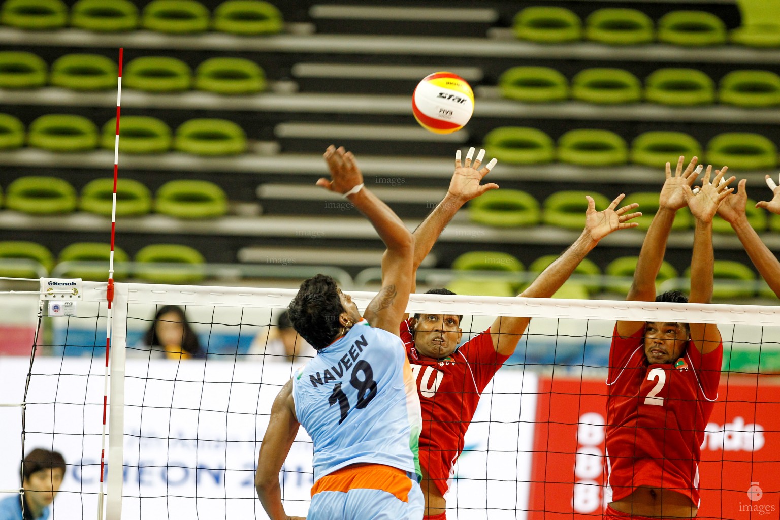 Maldivian volley team in Asian Games 2014 in Incheon, South Korea (Images.mv Photo/ Hussain Sinan).