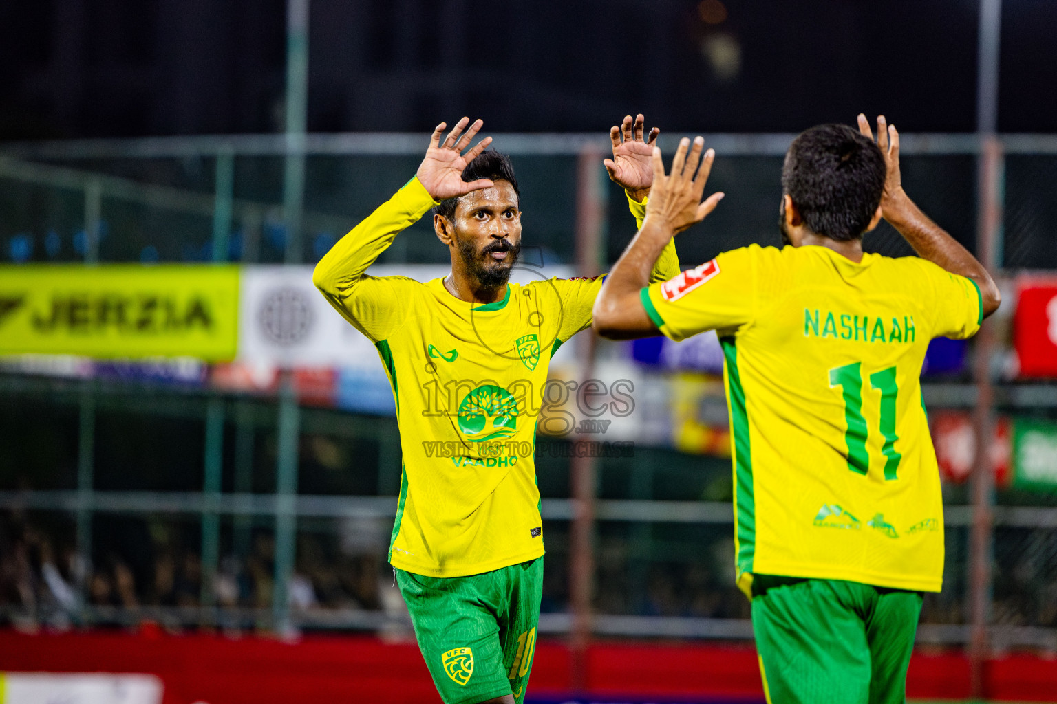 Gdh Vaadhoo vs GA Villingili in zone round Day 30 of Golden Futsal Challenge 2025 was held on Monday , 3rd February 2025, in Hulhumale', Maldives. Photos: Nausham Waheed / images.mv