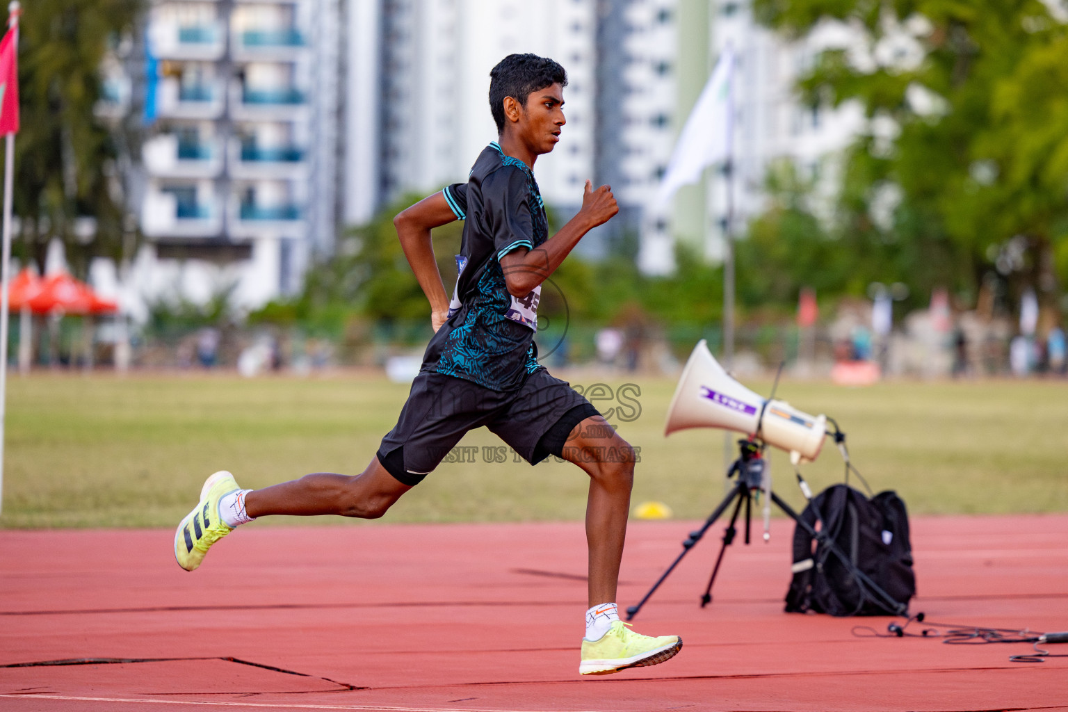 Day 1 of MWSC Interschool Athletics Championships 2024 held in Hulhumale Running Track, Hulhumale, Maldives on Saturday, 9th November 2024. 
Photos by: Hassan Simah / Images.mv