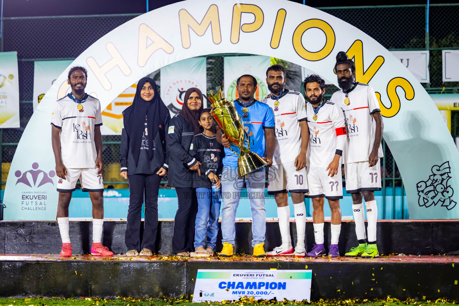 Ifhaams vs Dee Cee Jay SC in Final of Laamehi Dhiggaru Ekuveri Futsal Challenge 2025 was held on Tuesday, 29th July 2025, at Dhiggaru Futsal Ground, Dhiggaru, Maldives Photos: Nausham Waheed  / images.mv