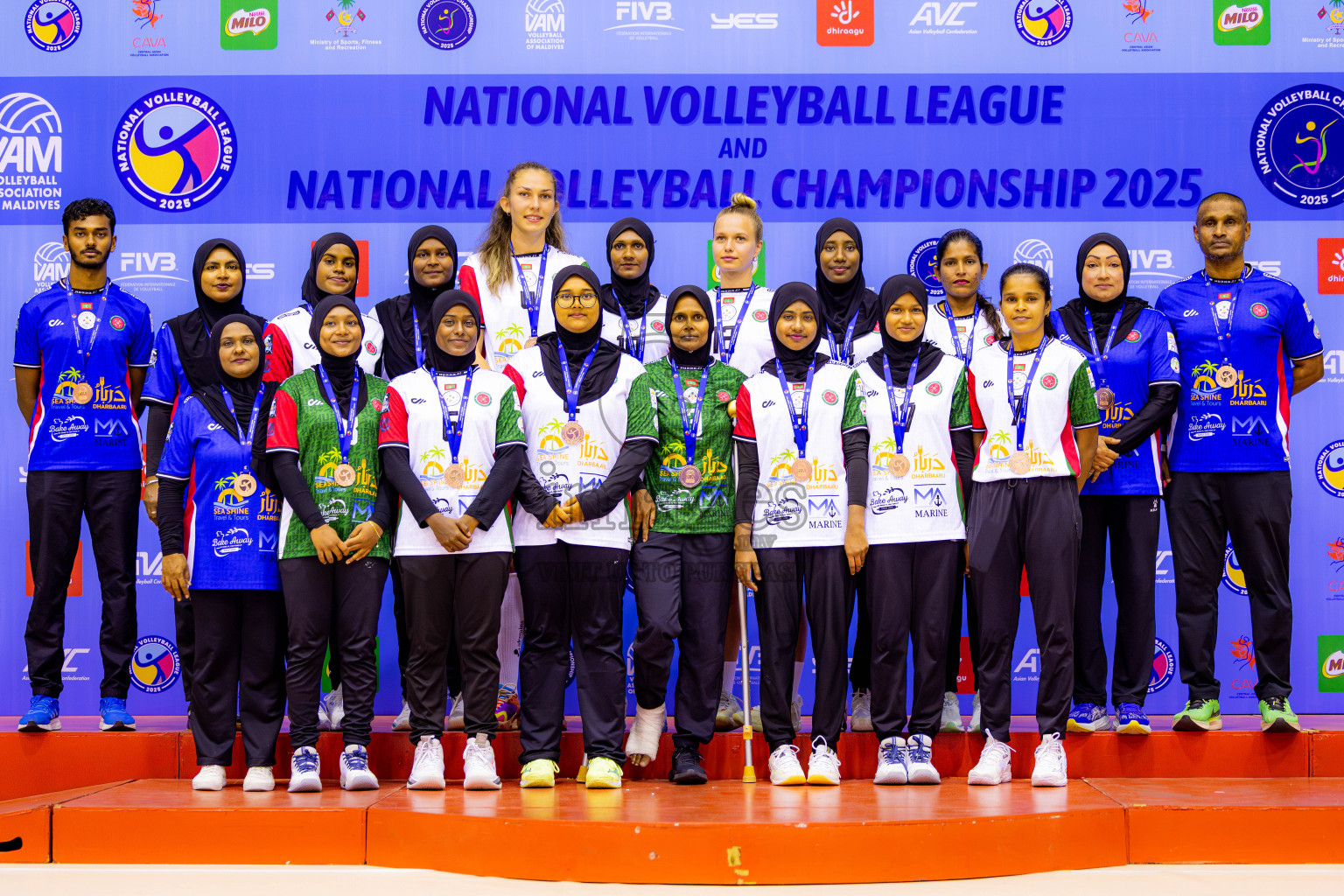 Police Club vs Club Wamco in the Final of Women's Division of National Volleyball League 2025 held in Male', Maldives on Sunday, 27th April 2025 at Social Center Indoor Hall Photos By: Nausham Waheed / images.mv