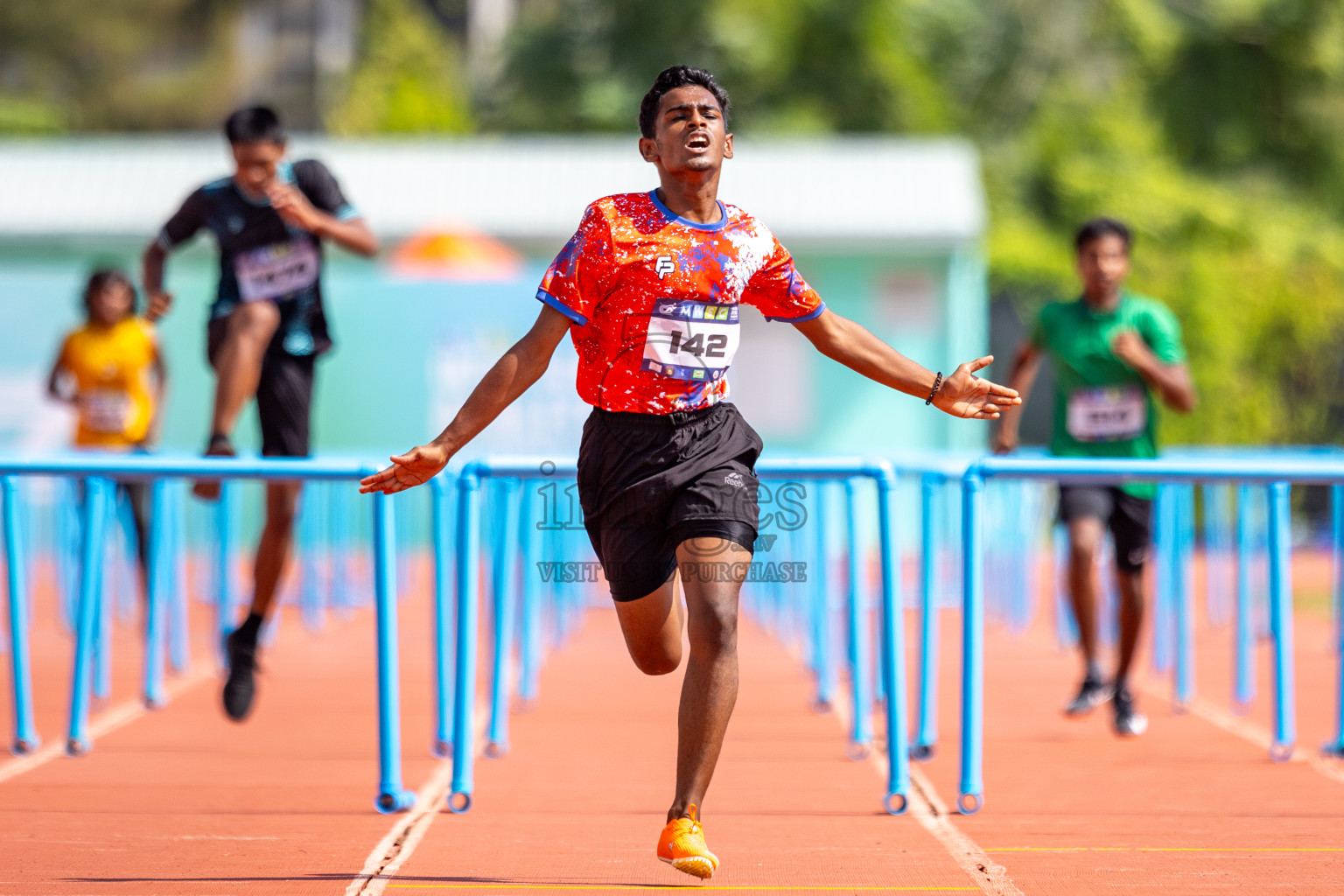 Day 4 of MWSC Interschool Athletics Championships 2024 held in Hulhumale Running Track, Hulhumale, Maldives on Tuesday, 12th November 2024. Photos by: Raaif Yoosuf / Images.mv