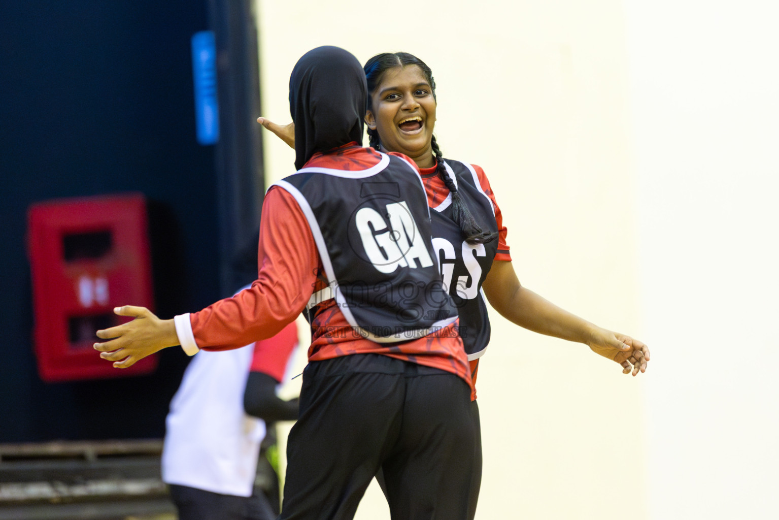 Fionti A team vs AIS Netball Academy in Day 3 of 3rd Netball Junior Championship, held at Social Center on Wednesday 22nd January 2025 . Photos: Shuu Abdul Sattar / images.mv