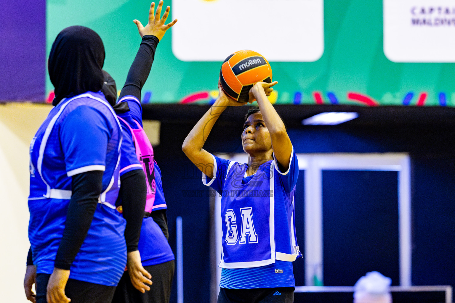 Kulhudhuffushi Youth & Recreation Club vs Sports Club Shining Star in Day 4 of 21st National Netball Tournament was held in Social Canter at Male', Maldives on Sunday, 19th May 2024. Photos: Nausham Waheed / images.mv