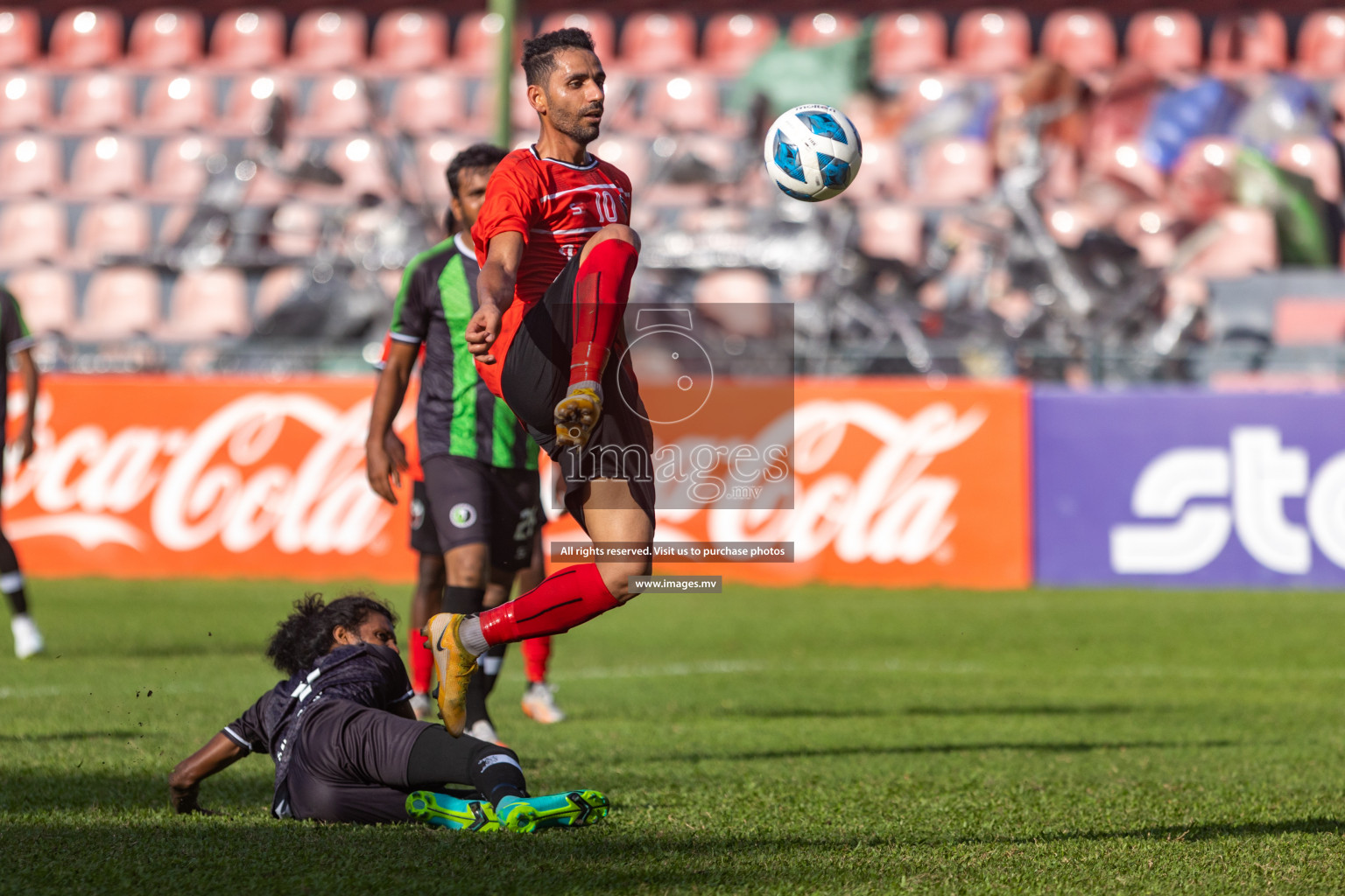 Biss Buru Sports vs JJ Sports Club  in 2nd Division 2022 on 14th July 2022, held in National Football Stadium, Male', Maldives Photos: Hassan Simah / Images.mv