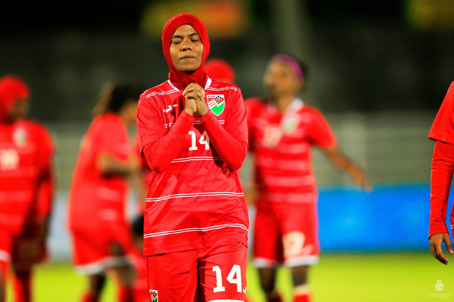 Mariyam Mirfath reacts after losing to Mayotte in Women's football event in Indian Ocean Island Games in La Reunion', Friday, July. 31, 2015.  (Images.mv Photo/ Hussain Sinan).
