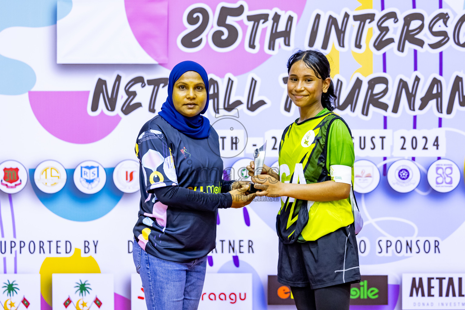 Day 3 of 25th Inter-School Netball Tournament was held in Social Center at Male', Maldives on Sunday, 11th August 2024. Photos: Nausham Waheed / images.mv