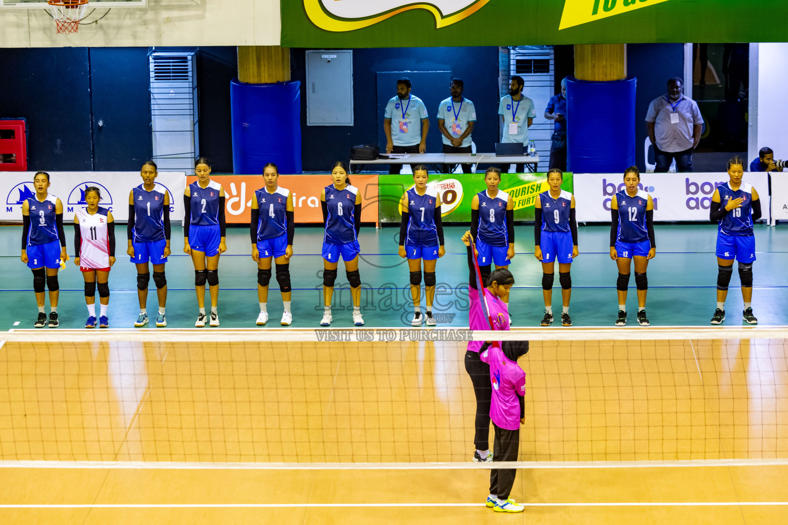 Nepal vs Sri Lanka in Day 1 of CAVA U20 Woman's Volleyball Championship 2024 was held in Social Center, Male', Maldives on 18th July 2024. Photos: Nausham Waheed / images.mv