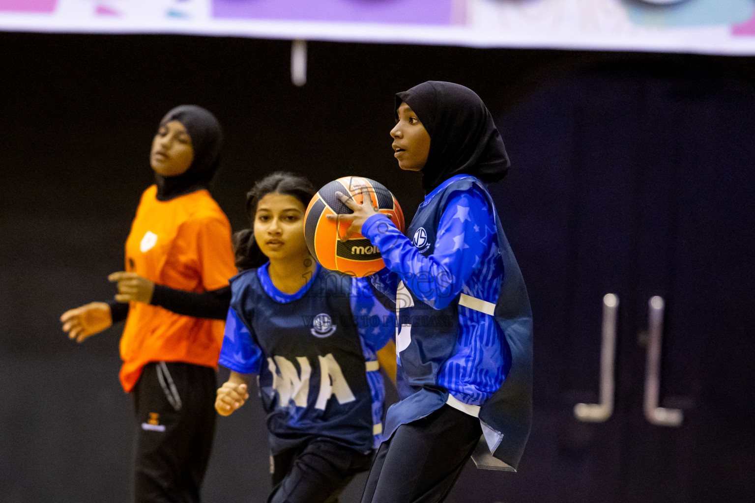 Day 1 of 25th Milo Inter-School Netball Tournament was held in Social Center at Male', Maldives on Thursday, 8th August 2024. Photos: Nausham Waheed / images.mv