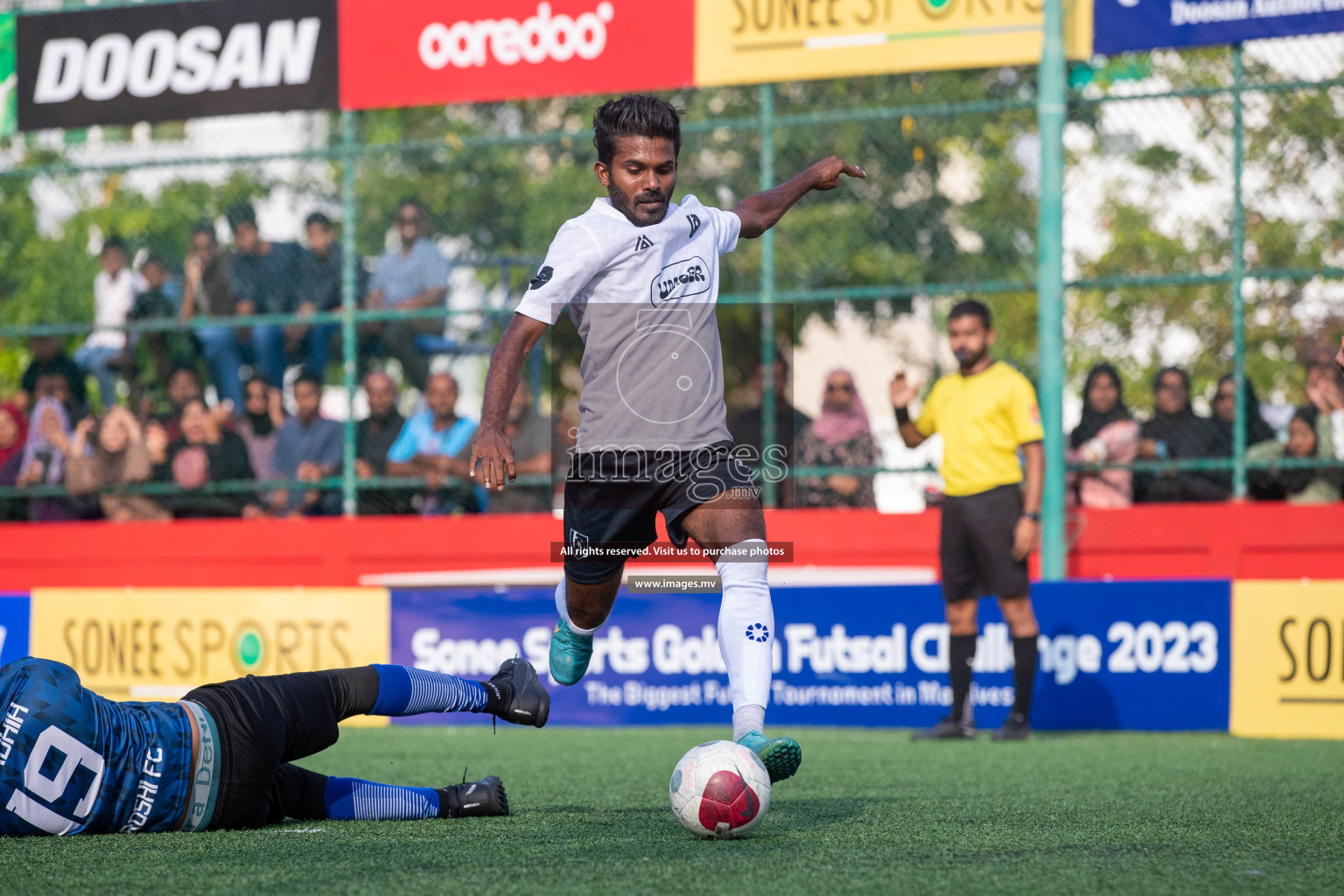 SH. Maroshi vs SH. Kanditheem in Day 7 of Golden Futsal Challenge 2023 on 11 February 2023 in Hulhumale, Male, Maldives