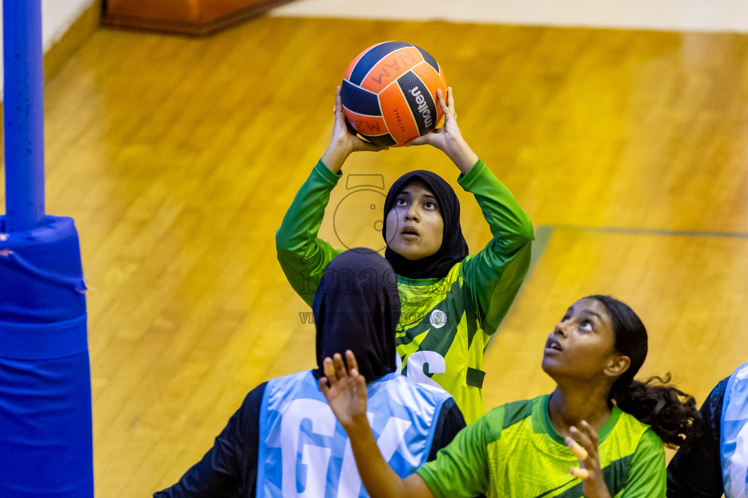 Day 9 of 25th Inter-School Netball Tournament was held in Social Center at Male', Maldives on Monday, 19th August 2024. Photos: Nausham Waheed / images.mv