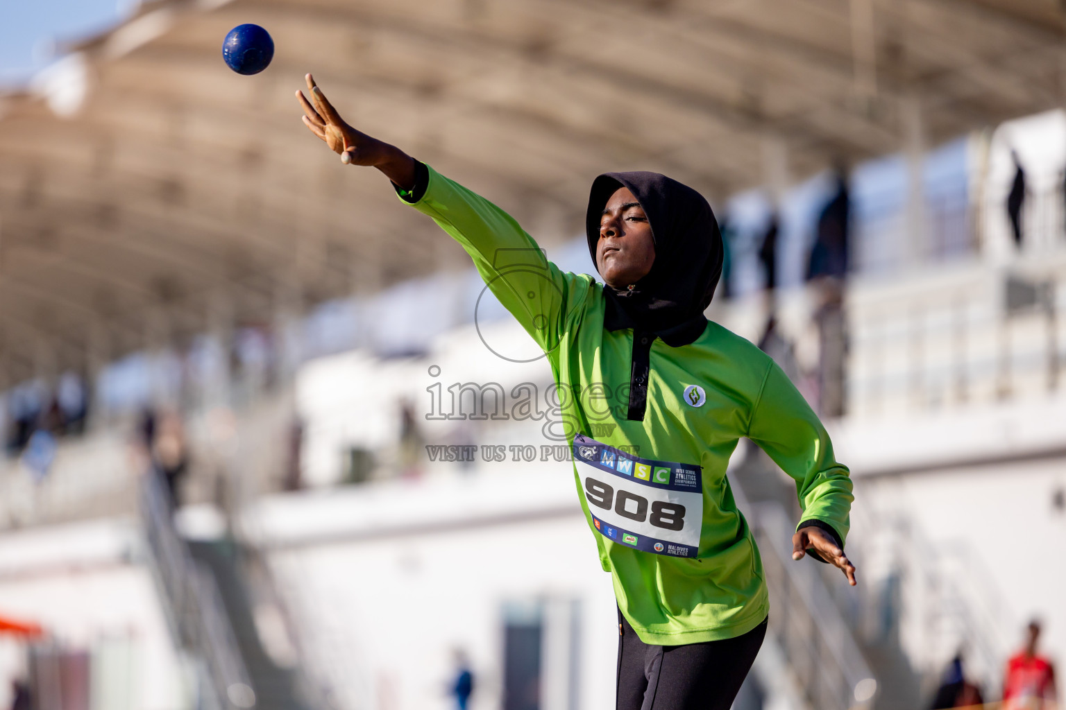 Day 4 of MWSC Interschool Athletics Championships 2024 held in Hulhumale Running Track, Hulhumale, Maldives on Tuesday, 12th November 2024. Photos by: Nausham Waheed / Images.mv