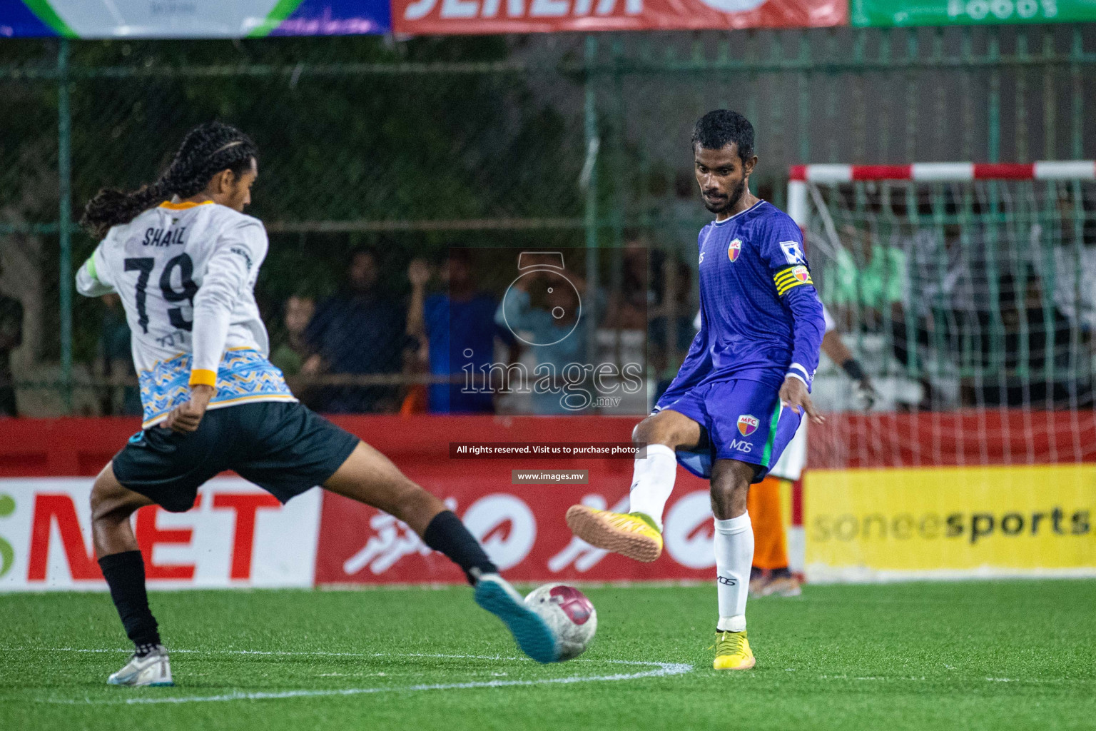 GA. Maamendhoo vs GA. Nilandhoo in Day 7 of Golden Futsal Challenge 2023 on 11 February 2023 in Hulhumale, Male, Maldives