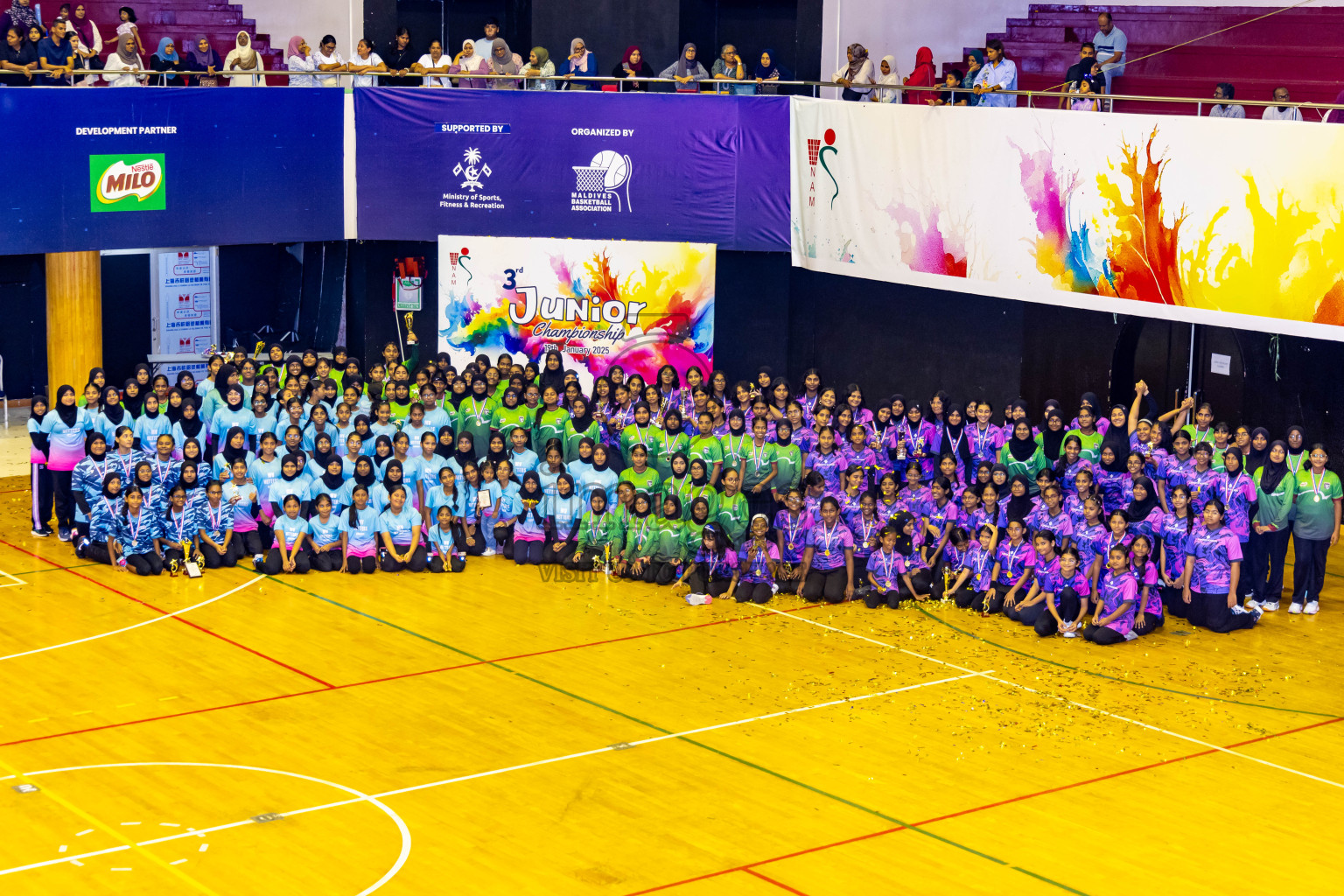 Closing ceremony of 3rd Netball Junior Championship, held at Social Center on Saturday, 25th January 2025 . Photos: Nausham Waheed / images.mv