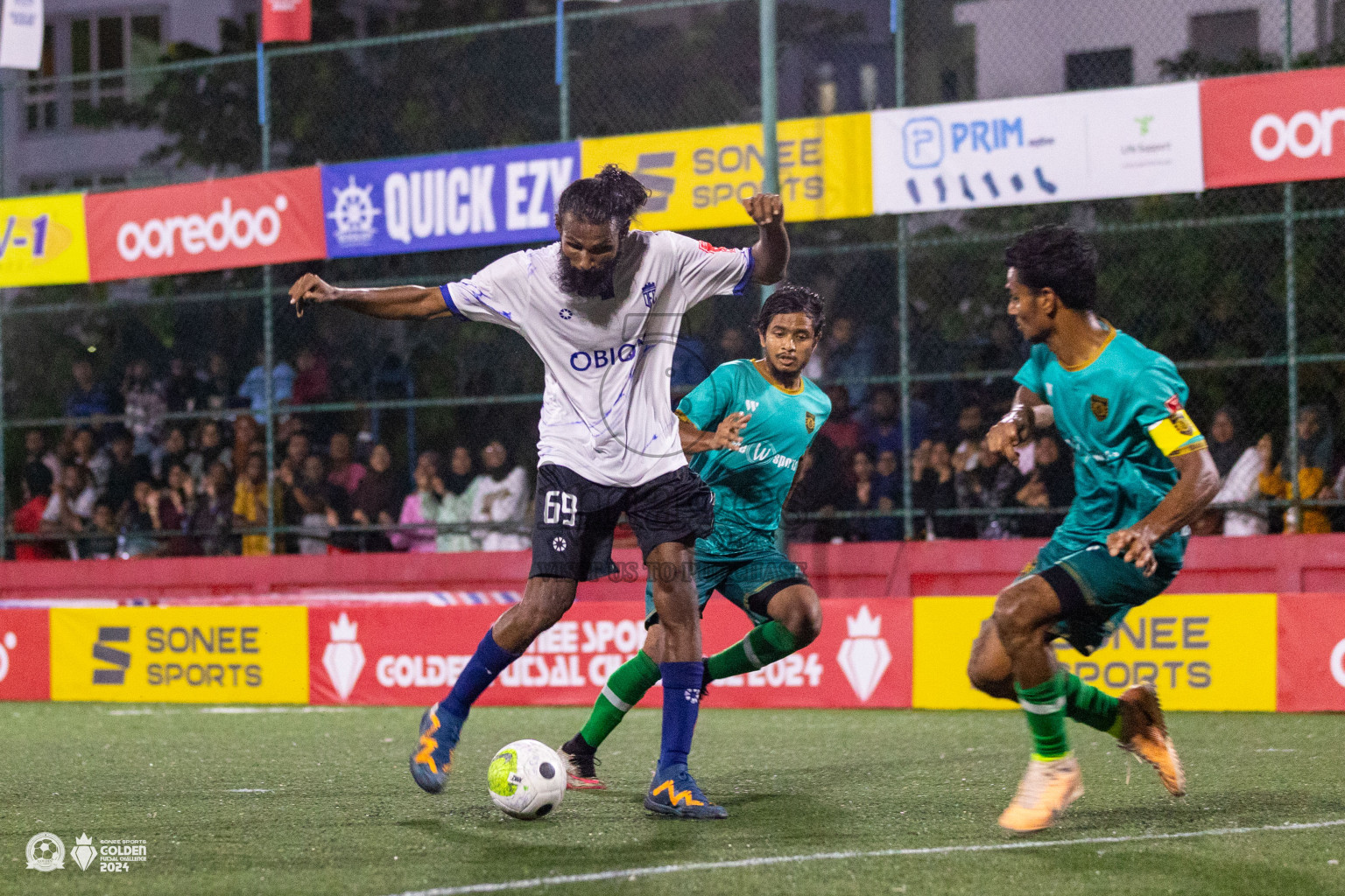 ADh Mandhoo vs ADh Omadhoo in Day 7 of Golden Futsal Challenge 2024 was held on Saturday, 20th January 2024, in Hulhumale', Maldives Photos: Ismail Thoriq / images.mv