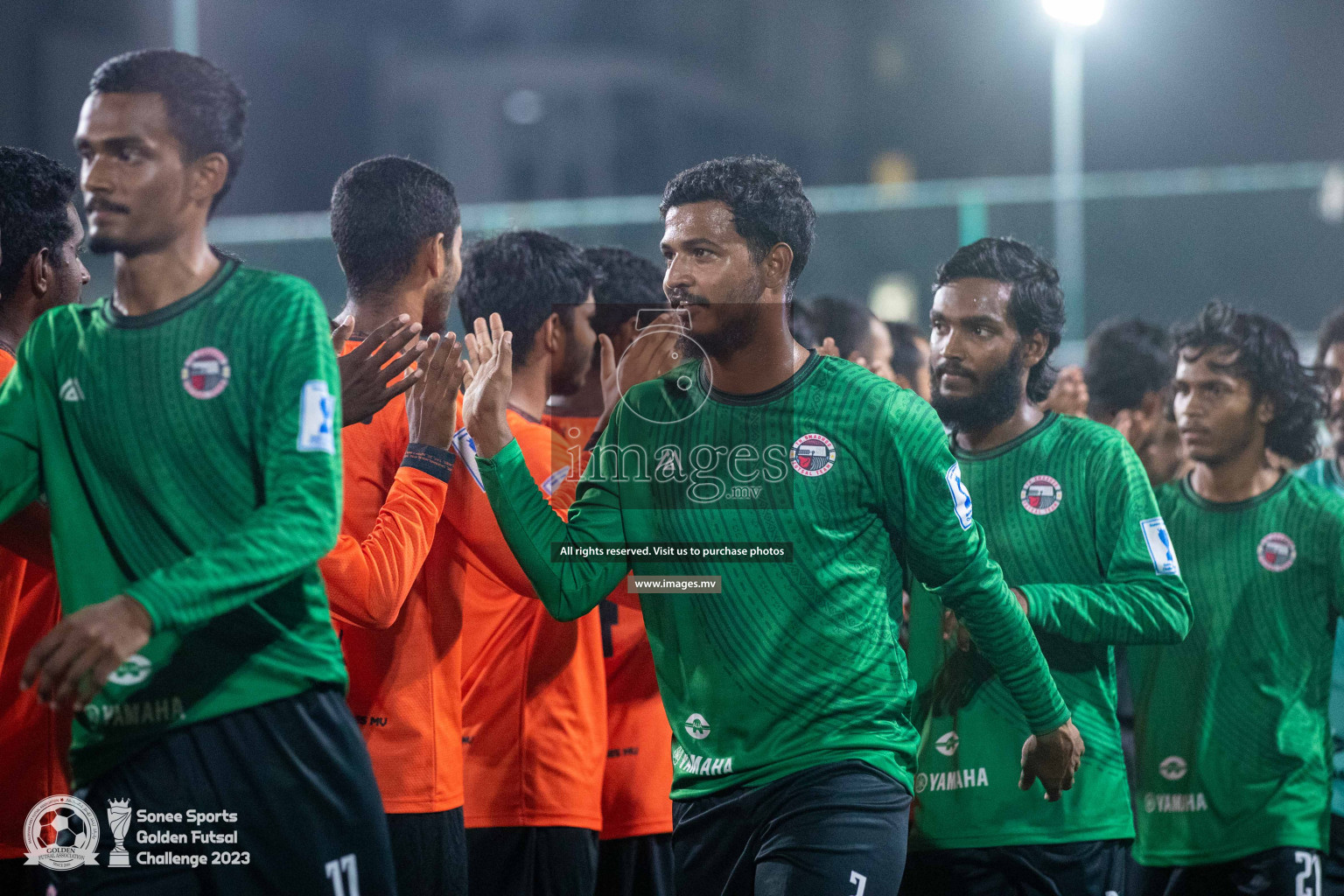 Th. Hirilandhoo vs Th. Omadhoo in Day 4 of Golden Futsal Challenge 2023 on 08 February 2023 in Hulhumale, Male, Maldives