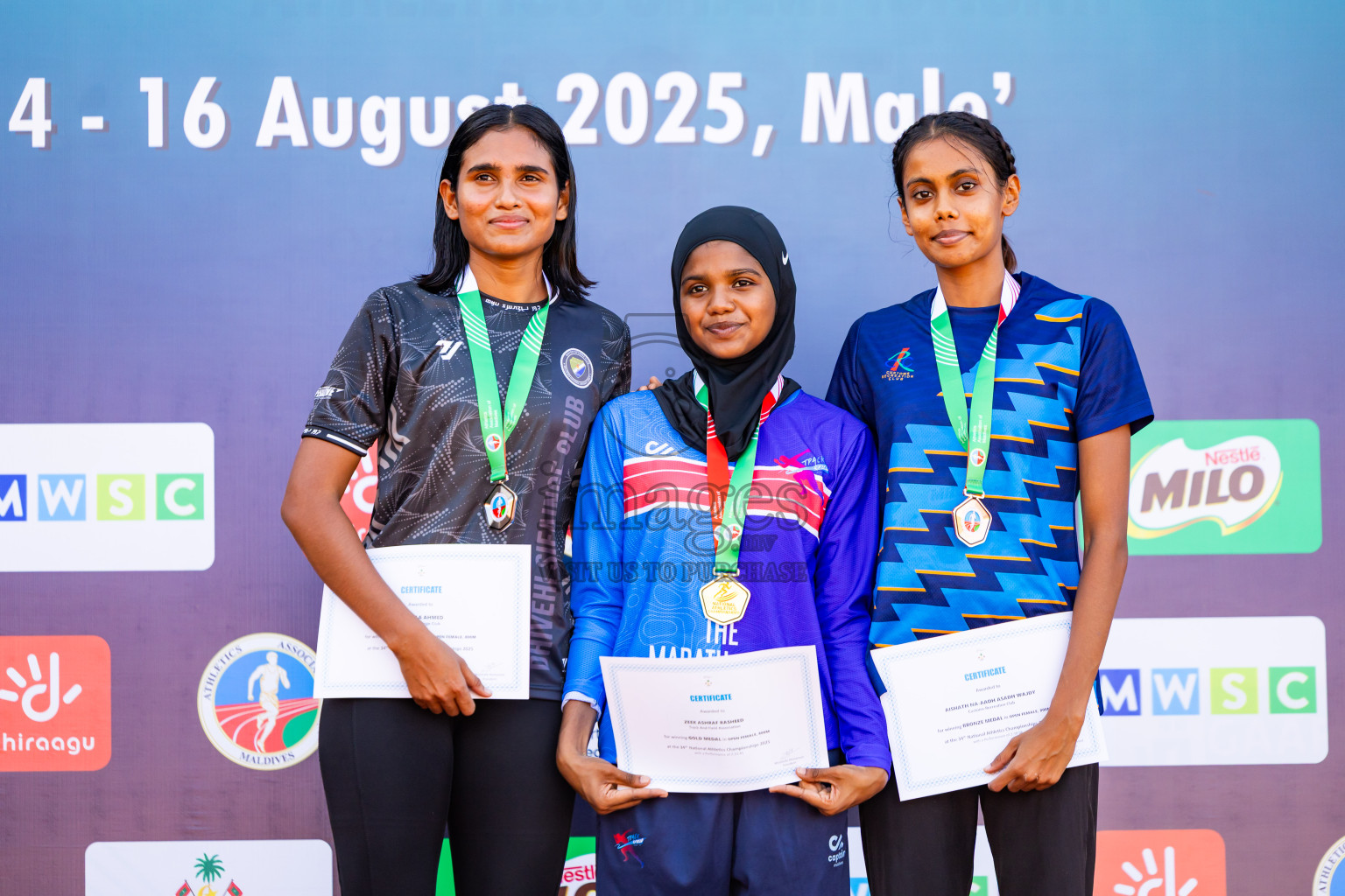 Day 3 of National Athletics Championship 2025 was held at Ekuveni Running Ground in Male', Maldives on Saturday, 16th August 2025. Photos: Nausham Waheed / images.mv