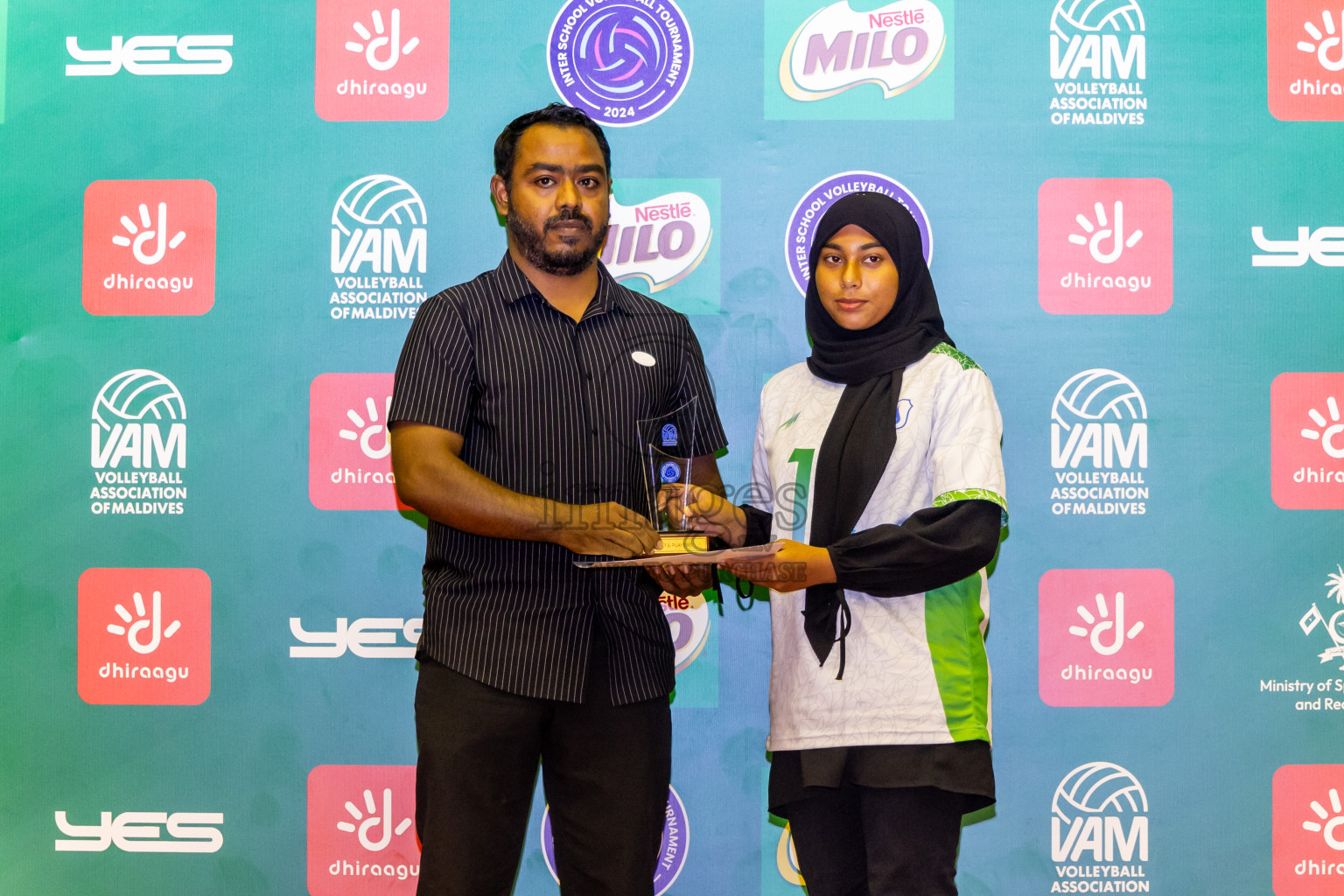 Finals of Interschool Volleyball Tournament 2024 was held in Social Center at Male', Maldives on Friday, 6th December 2024. Photos: Nausham Waheed / images.mv