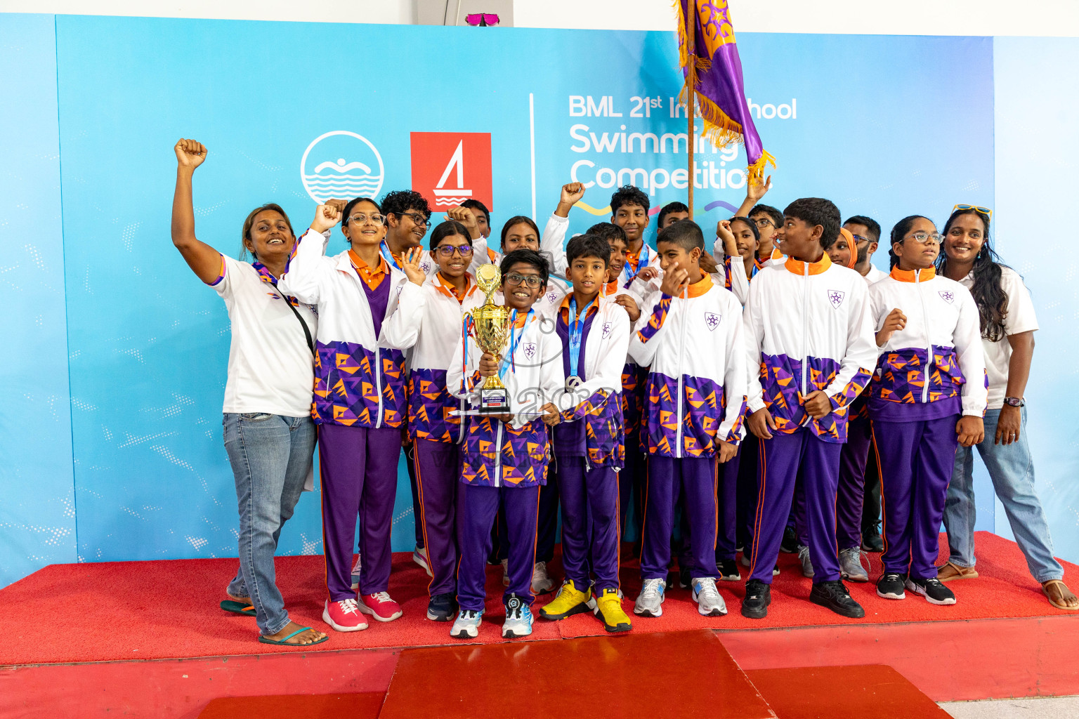 Closing Ceremony of BML 21st Interschool Swimming Competition 2025 .was held in Hulhumale' Swimming Pool, Hulhumale', Maldives on Saturday, 18th October 2025. 
Photos: Hassan Simah / images.mv