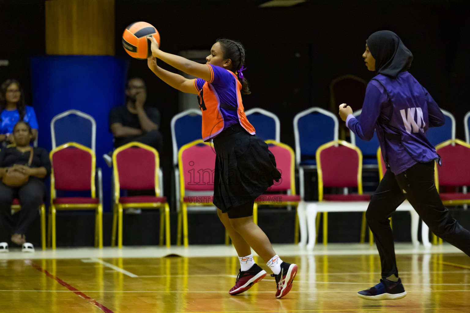 Day 12 of 25th Inter-School Netball Tournament was held in Social Center at Male', Maldives on Thursday, 22nd August 2024.