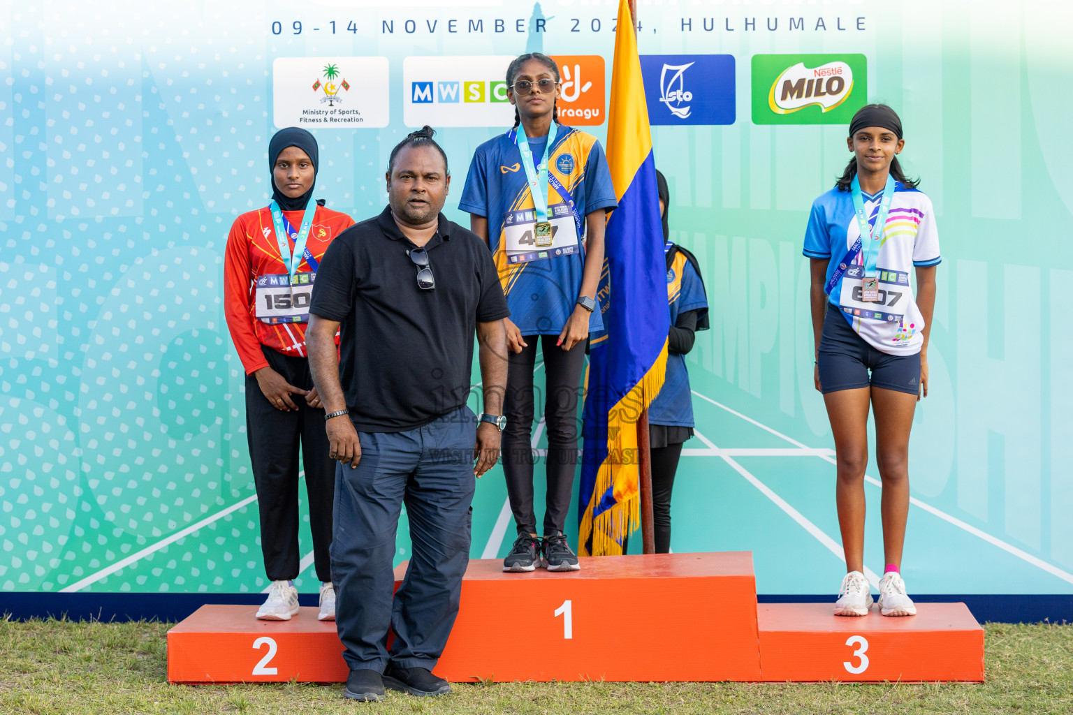 Day 4 of MWSC Interschool Athletics Championships 2024 held in Hulhumale Running Track, Hulhumale, Maldives on Tuesday, 12th November 2024. Photos by: Ismail Thoriq / Images.mv