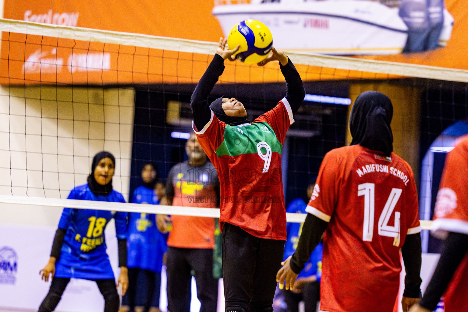 Finals of Interschool Volleyball Tournament 2024 was held in Social Center at Male', Maldives on Friday, 6th December 2024. Photos: Nausham Waheed / images.mv