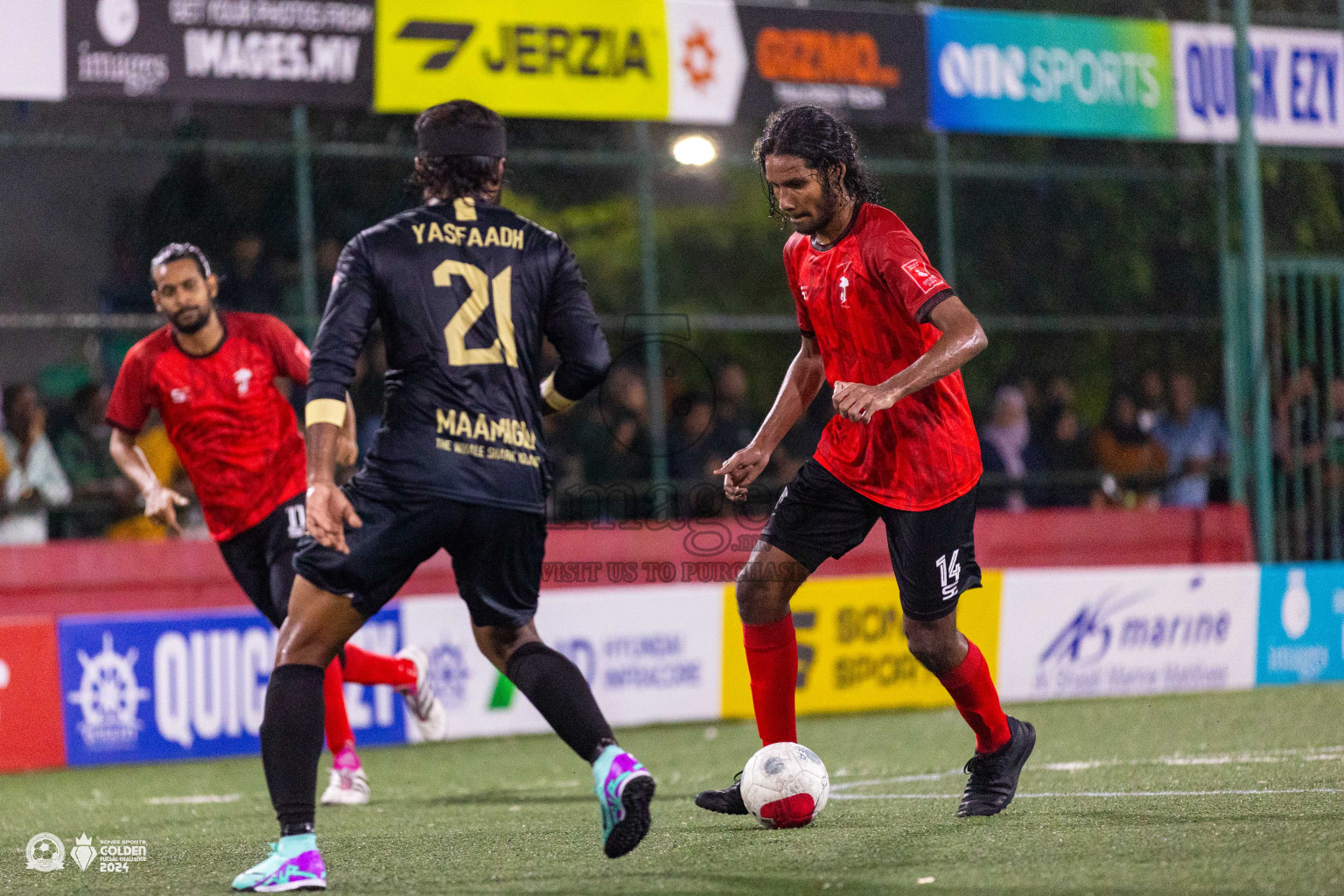 ADh Dhangethi vs ADh Maamigili in Day 7 of Golden Futsal Challenge 2024 was held on Saturday, 20th January 2024, in Hulhumale', Maldives Photos: Ismail Thoriq / images.mv