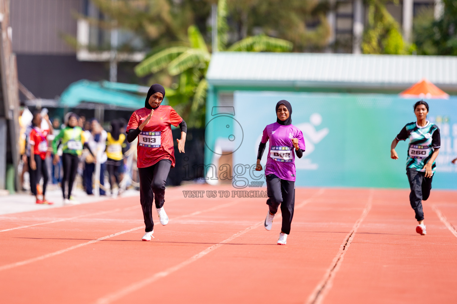 Day 3 of MWSC Interschool Athletics Championships 2024 held in Hulhumale Running Track, Hulhumale, Maldives on Monday, 11th November 2024. 
Photos by: Hassan Simah / Images.mv