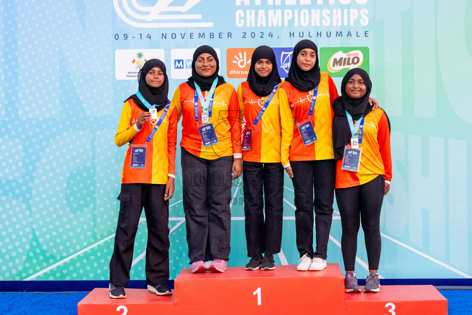 Day 6 of MWSC Interschool Athletics Championships 2024 held in Hulhumale Running Track, Hulhumale, Maldives on Thursday, 14th November 2024. Photos by: Nausham Waheed / Images.mv