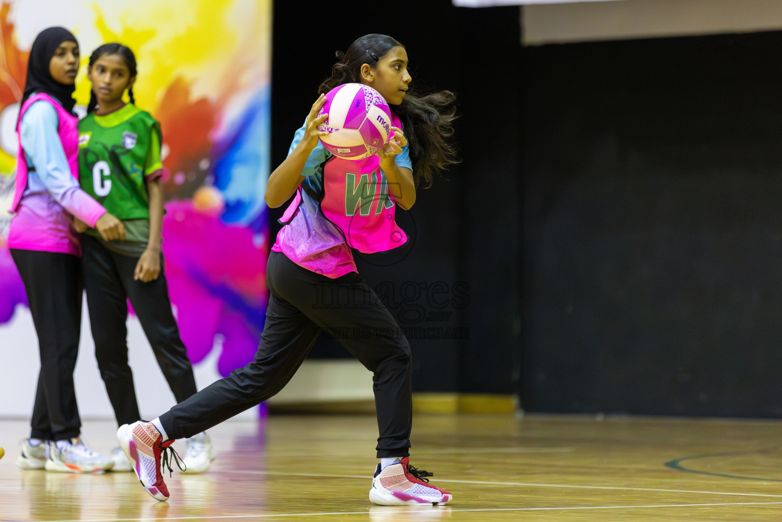 Young netter A vd Fionti sports academy in Day 3 of 3rd Netball Junior Championship, held at Social Center on Wednesday 22nd January 2025 . Photos: Shuu Abdul Sattar / images.mv