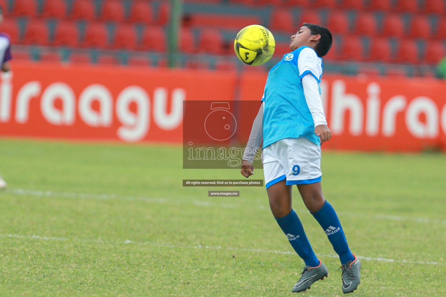 Hiriya School vs LH.EDU.CENTRE in MAMEN Inter School Football Tournament 2019 (U13) in Male, Maldives on 19th April 2019 Photos: Hassan Simah/images.mv