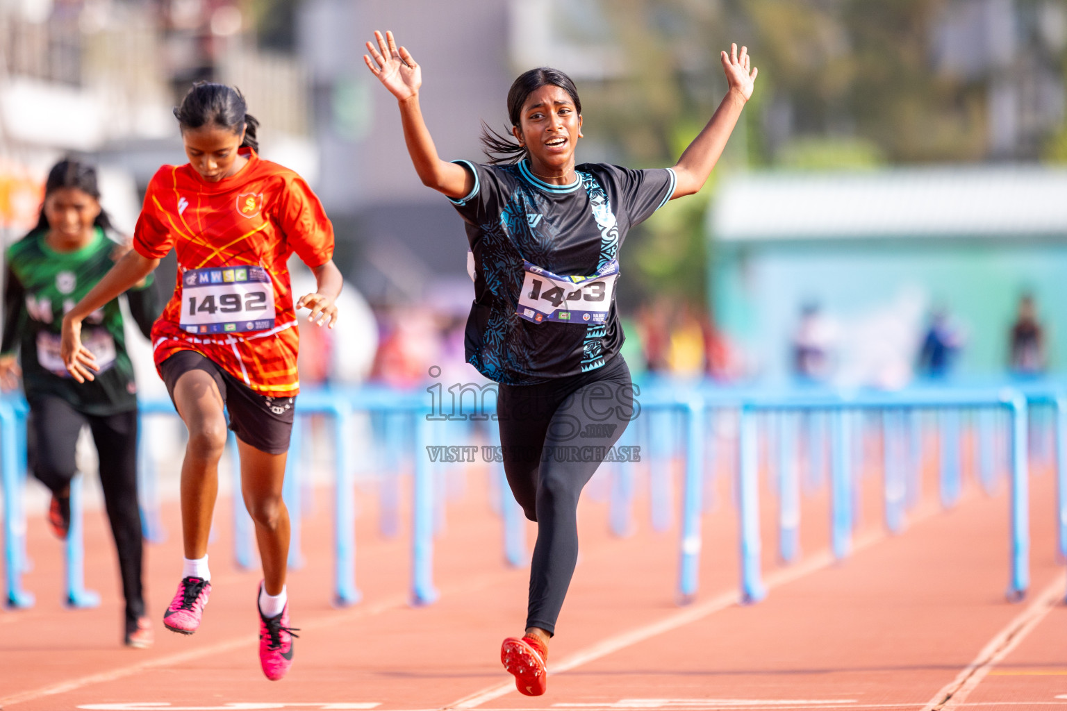 Day 5 of MWSC Interschool Athletics Championships 2024 held in Hulhumale Running Track, Hulhumale, Maldives on Wednesday, 13th November 2024. Photos by: Raif Yoosuf / Images.mv