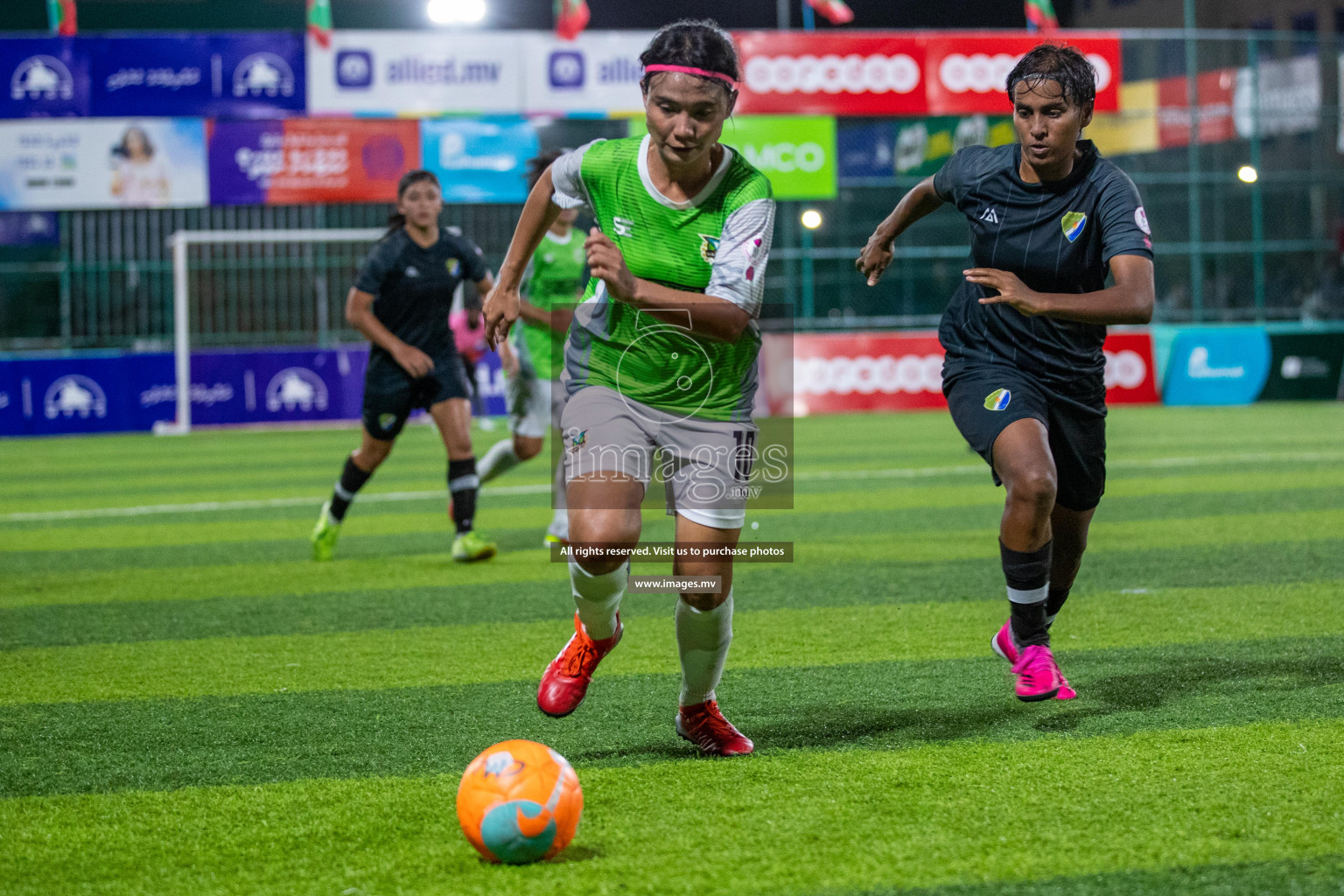 Club WAMCO vs DSC in the Semi Finals of 18/30 Women's Futsal Fiesta 2021 held in Hulhumale, Maldives on 14th December 2021. Photos: Ismail Thoriq / images.mv