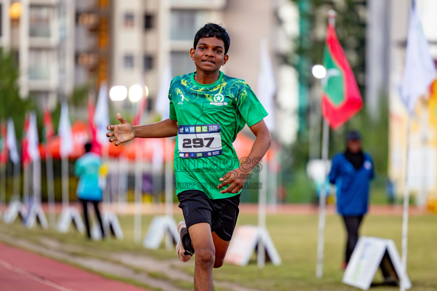 Day 1 of MWSC Interschool Athletics Championships 2024 held in Hulhumale Running Track, Hulhumale, Maldives on Saturday, 9th November 2024. 
Photos by: Hassan Simah / Images.mv