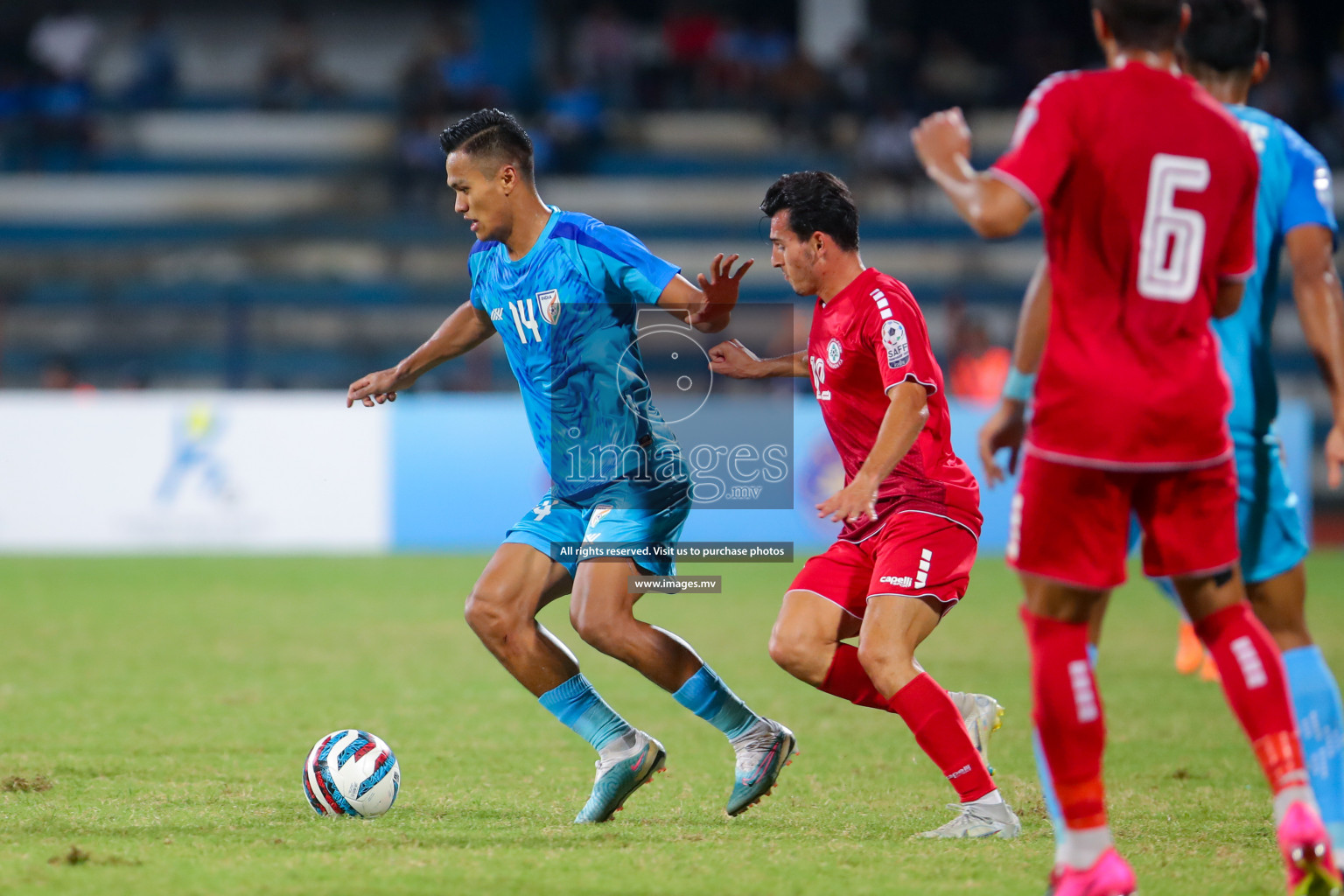 Lebanon vs India in the Semi-final of SAFF Championship 2023 held in Sree Kanteerava Stadium, Bengaluru, India, on Saturday, 1st July 2023. Photos: Nausham Waheed, Hassan Simah / images.mv