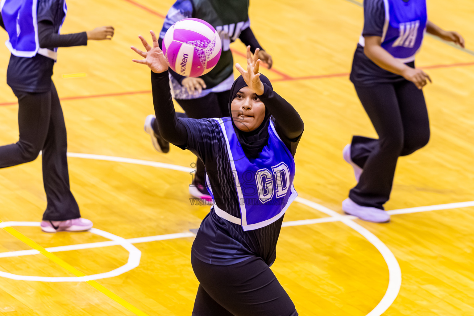 SC Skylark vs SC Shining Star in Day 7 of 24th Milo Netball Association Championship was held in Social Center at Male', Maldives on Sunday, 7th September 2025. Photos: Nausham Waheed / images.mv
