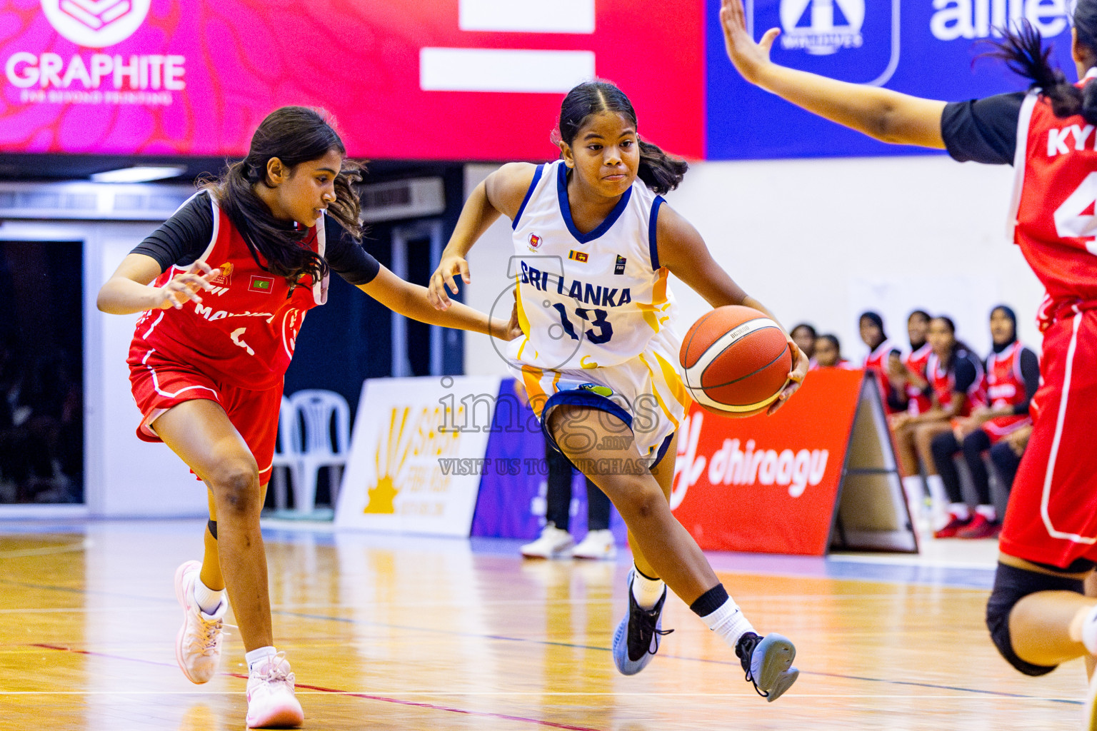Maldives vs SriLanka in Day 2 of Under 16 Woman's Asian Cup SABA Qualifiers 2025 was held in Social Center, Male', Maldives on Friday, 13th June 2025. Photos: Nausham Waheed / images.mv