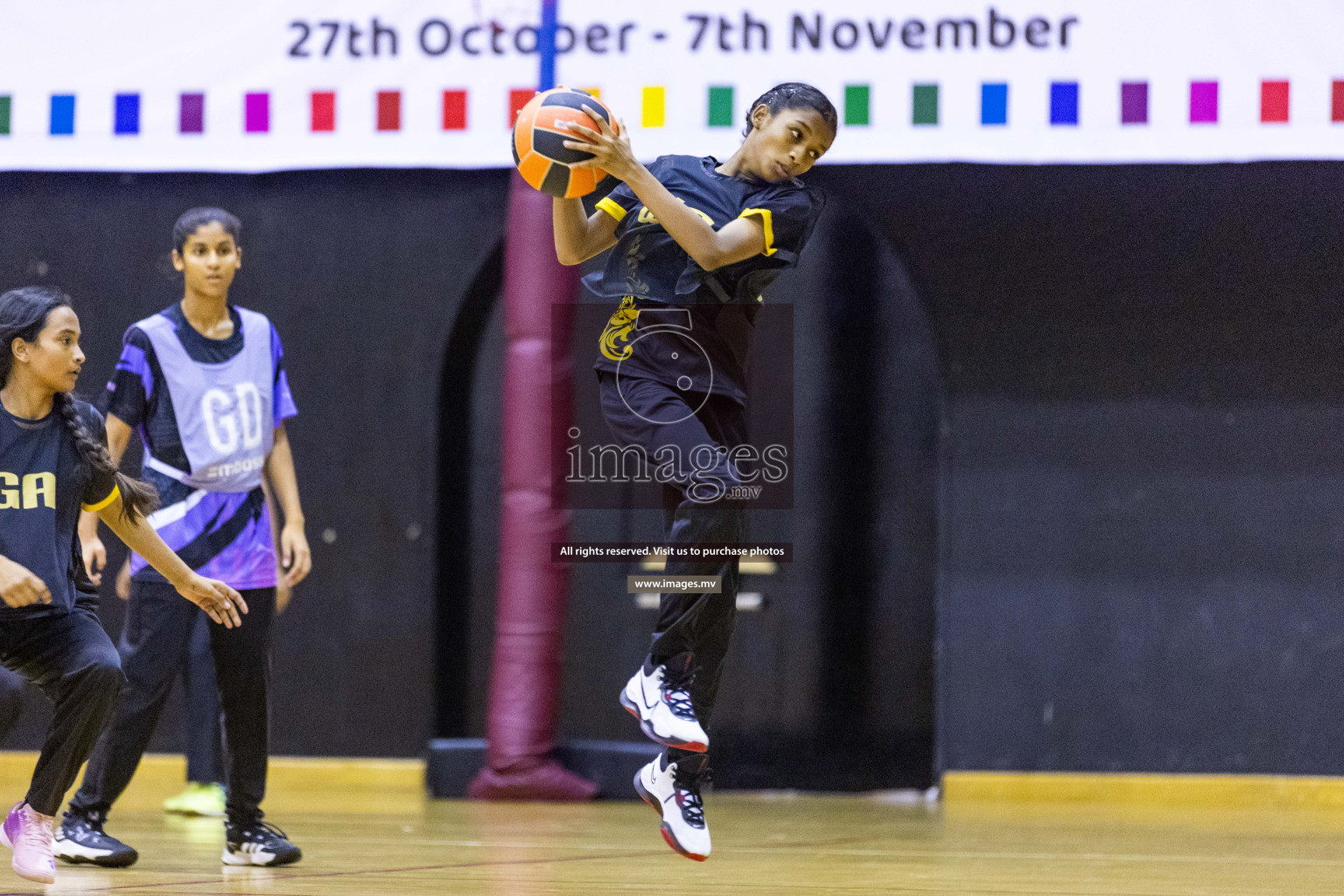 Day 10 of 24th Interschool Netball Tournament 2023 was held in Social Center, Male', Maldives on 5th November 2023. Photos: Nausham Waheed / images.mv