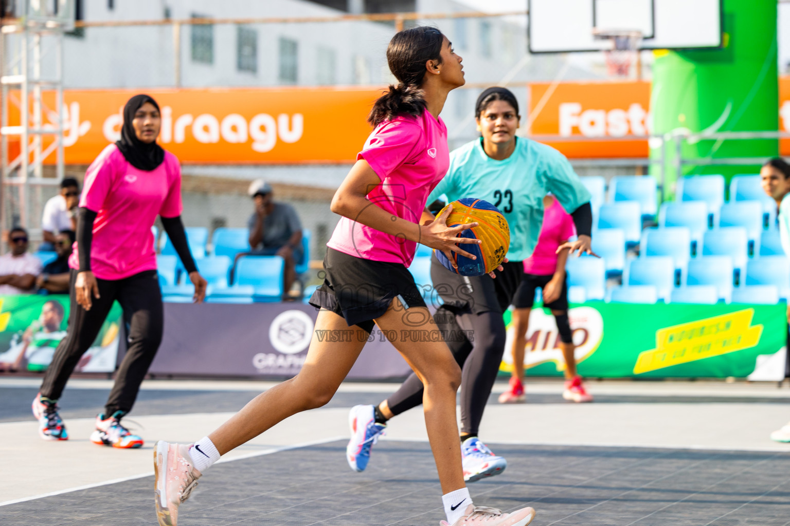 Day 5 of MILO Ramadan 3x3 Challenge 2024 was held in Ekuveni Outdoor Basketball Court at Male', Maldives on Saturday, 16th March 2024.
Photos: Mohamed Mahfooz Moosa / images.mv