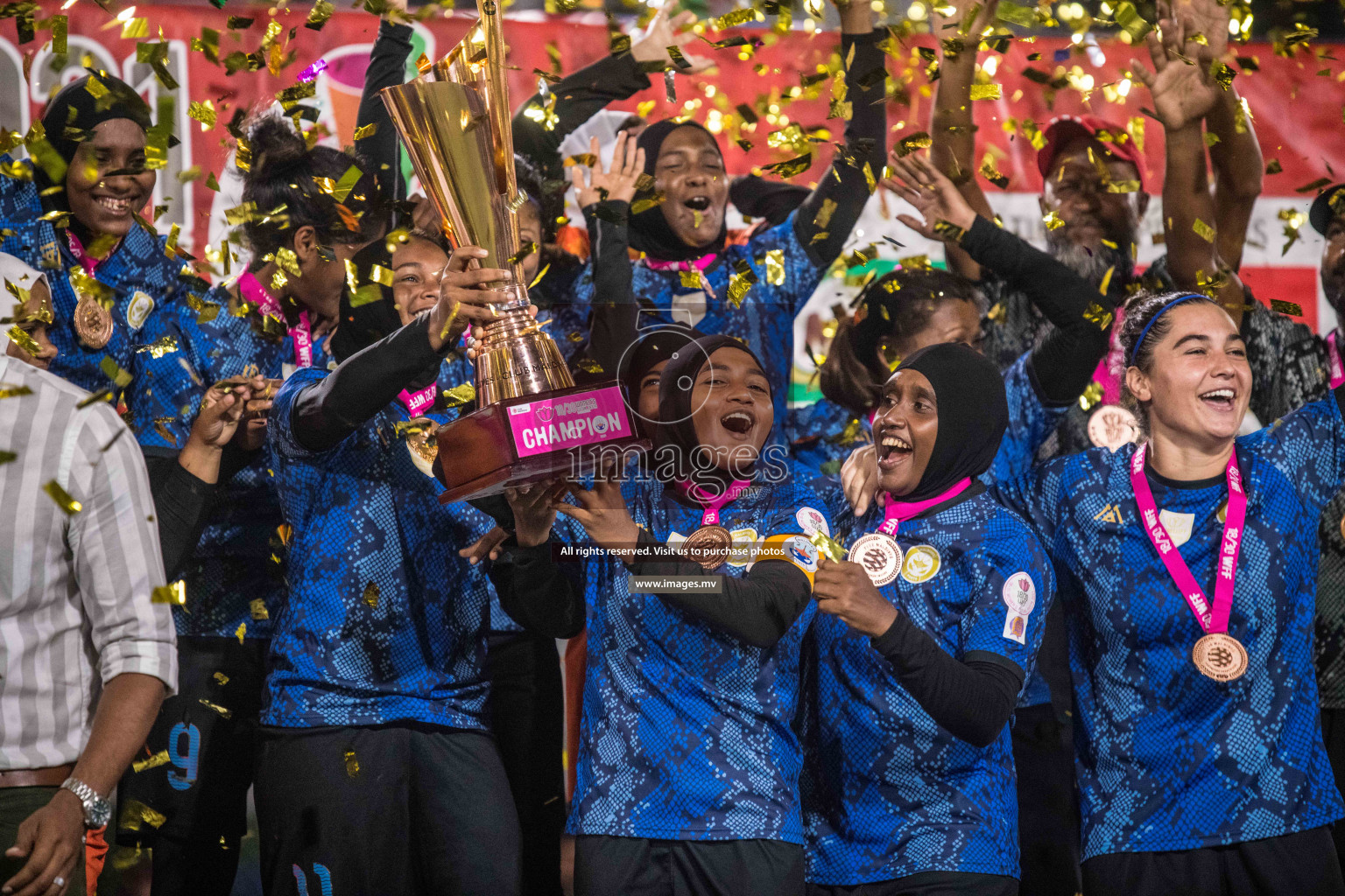 Ports Limited vs WAMCO - in the Finals 18/30 Women's Futsal Fiesta 2021 held in Hulhumale, Maldives on 18 December 2021. Photos by Nausham Waheed & Shuu Abdul Sattar