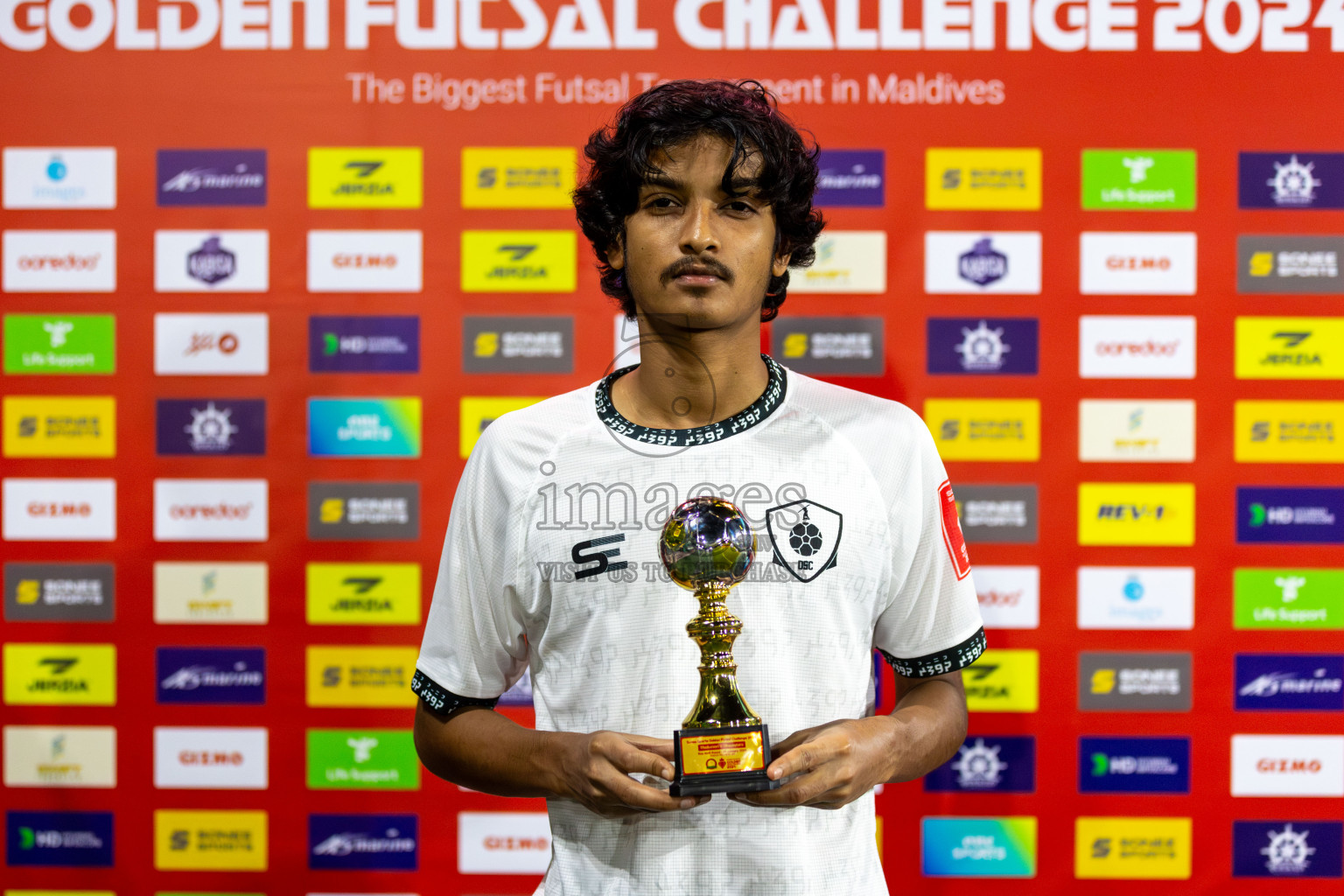 R Maduvvari vs R Dhuvaafaru in Day 5 of Golden Futsal Challenge 2024 was held on Friday, 19th January 2024, in Hulhumale', Maldives Photos: Mohamed Mahfooz Moosa / images.mv