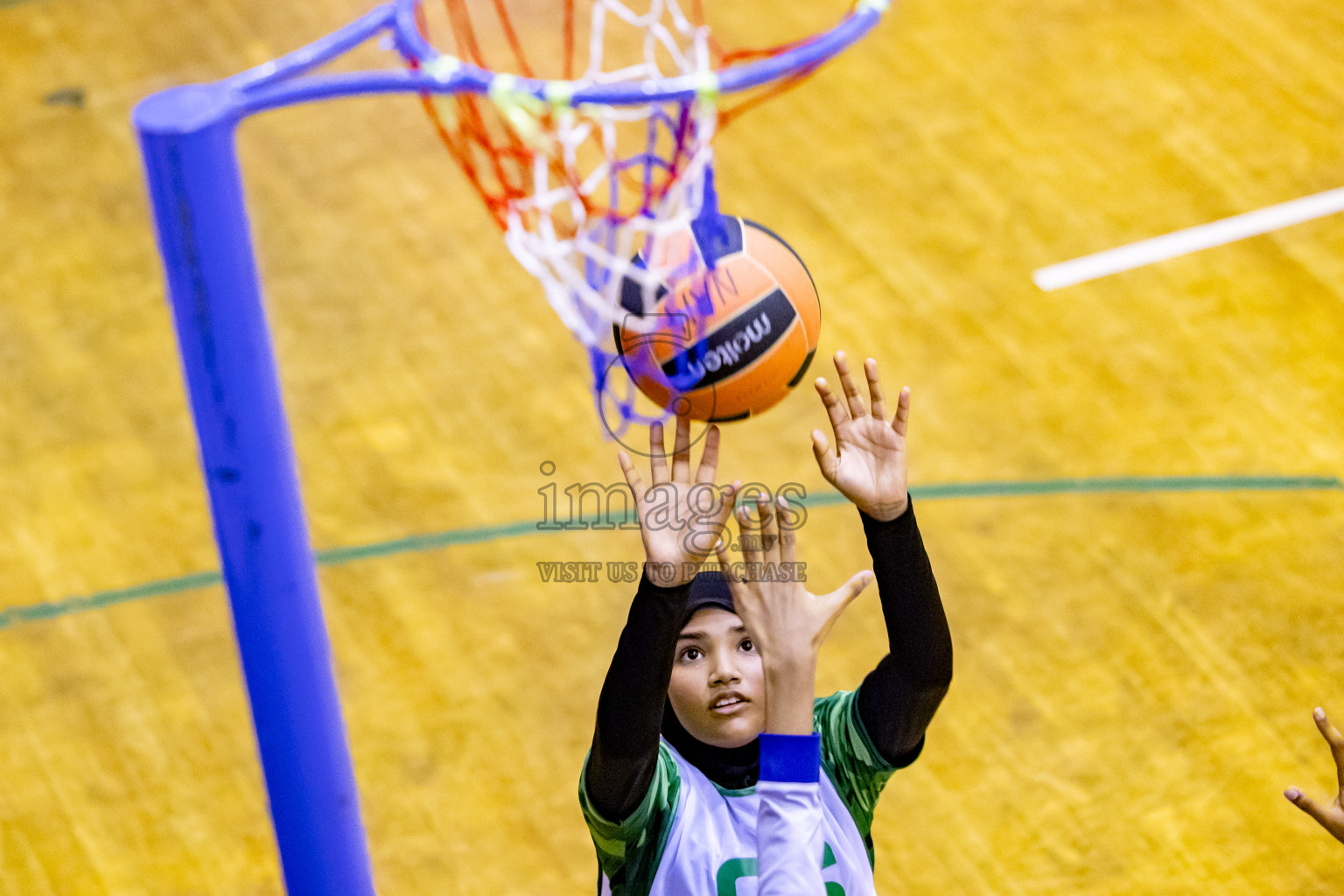 Day 13 of 25th Inter-School Netball Tournament was held in Social Center at Male', Maldives on Saturday, 24th August 2024. Photos: Hassan Simah / images.mv