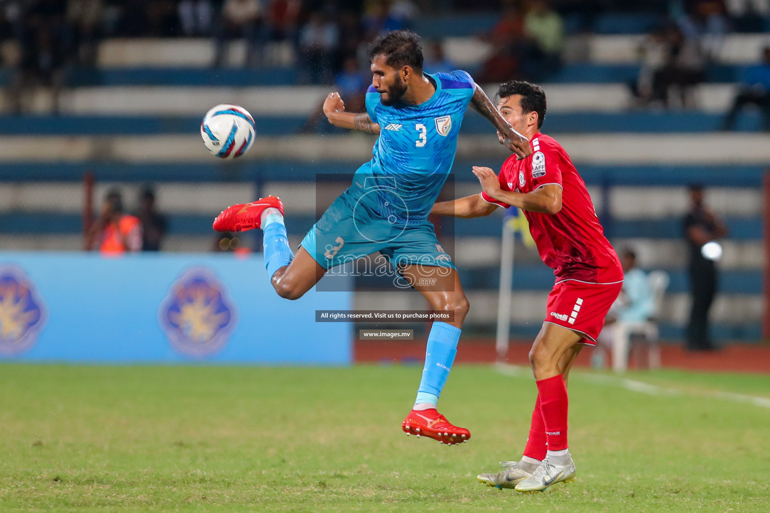 Lebanon vs India in the Semi-final of SAFF Championship 2023 held in Sree Kanteerava Stadium, Bengaluru, India, on Saturday, 1st July 2023. Photos: Hassan Simah / images.mv