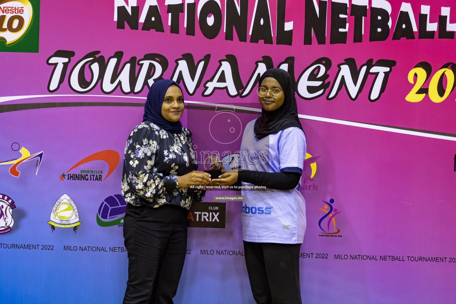 Lorenzo Sports Club vs Vyansa in the Milo National Netball Tournament 2022 on 18 July 2022, held in Social Center, Male', Maldives. Photographer: Shuu, Hassan Simah / Images.mv