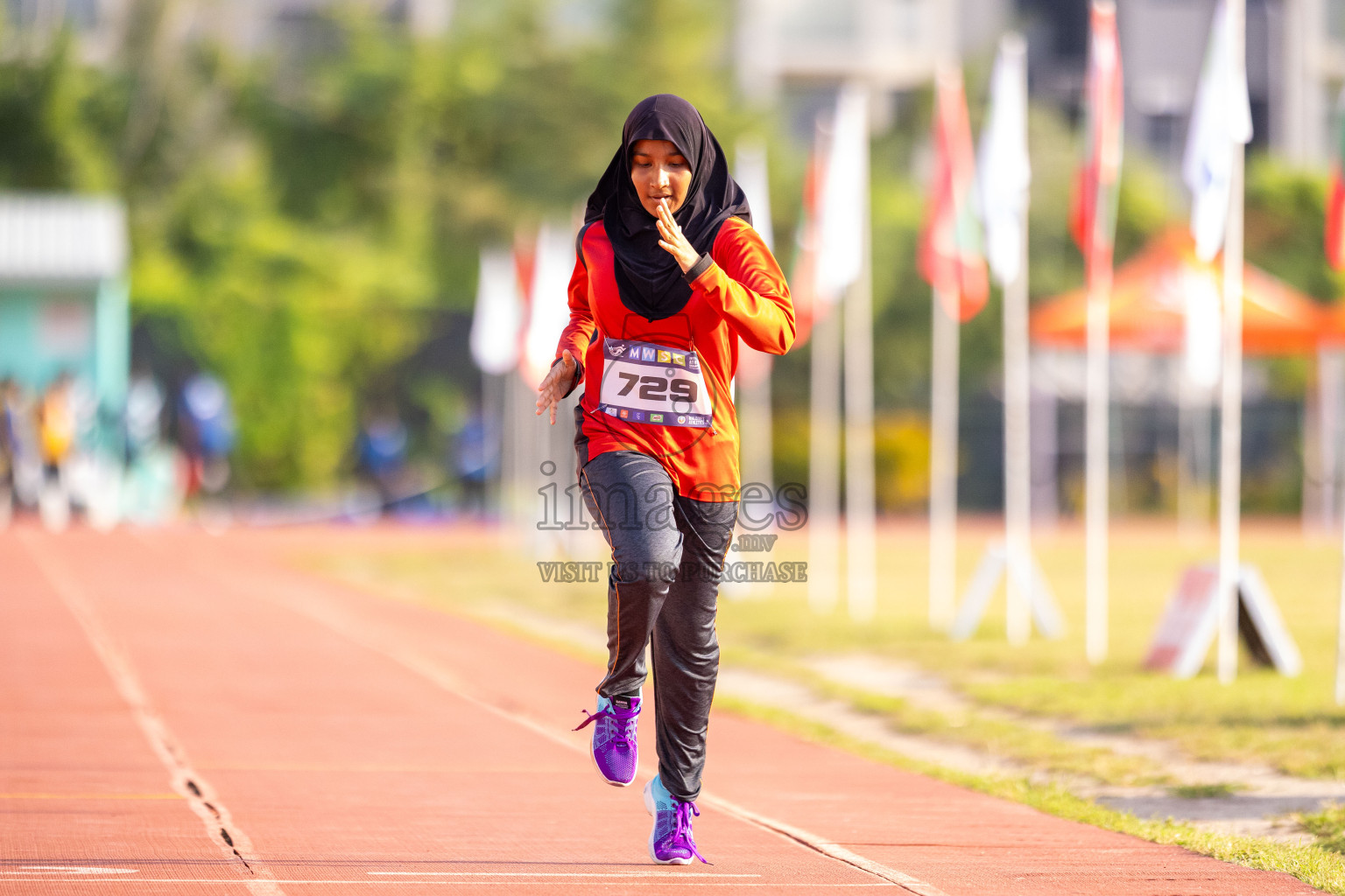 Day 5 of MWSC Interschool Athletics Championships 2024 held in Hulhumale Running Track, Hulhumale, Maldives on Wednesday, 13th November 2024. Photos by: Raif Yoosuf / Images.mv