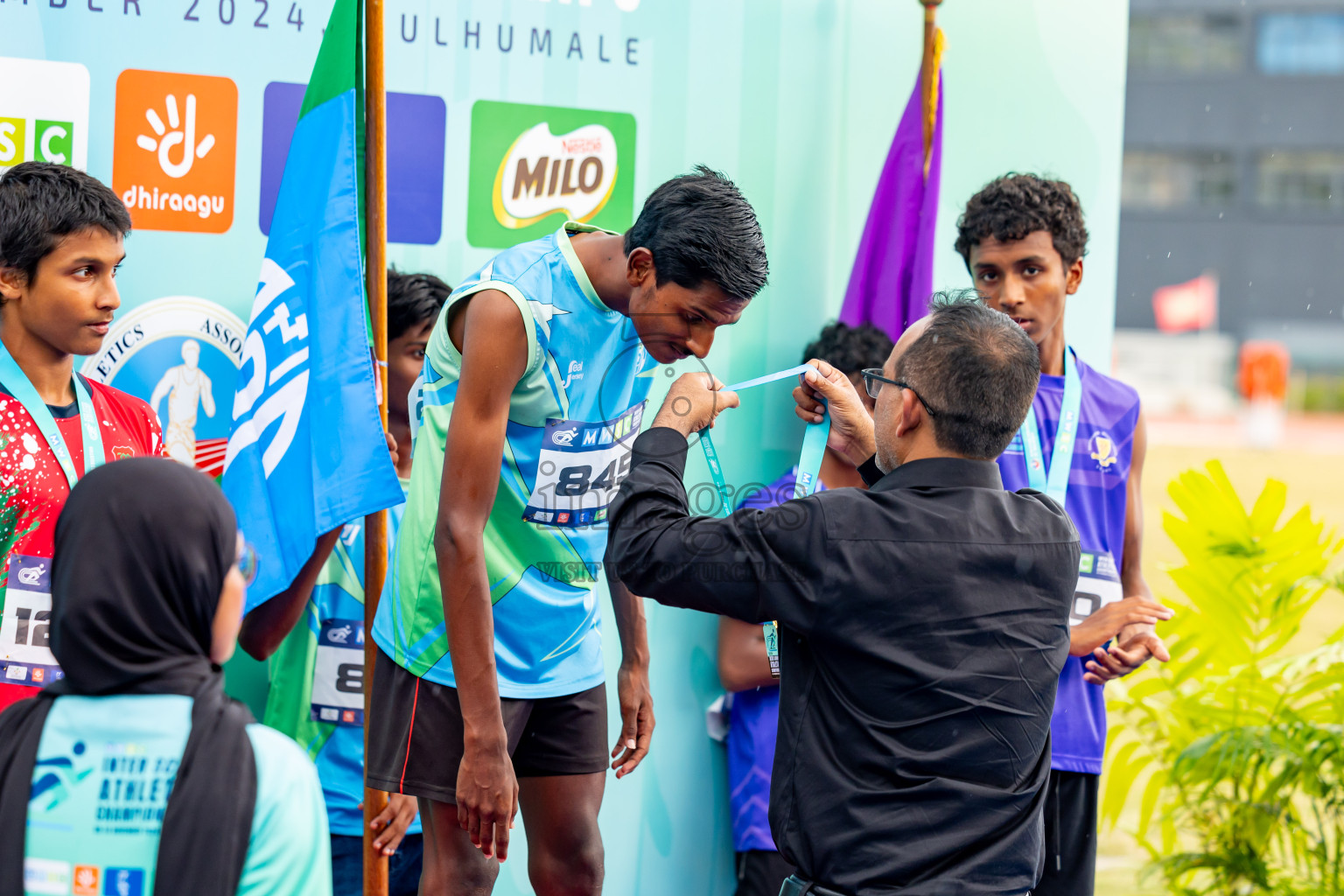 Day 6 of MWSC Interschool Athletics Championships 2024 held in Hulhumale Running Track, Hulhumale, Maldives on Thursday, 14th November 2024. Photos by: Nausham Waheed / Images.mv