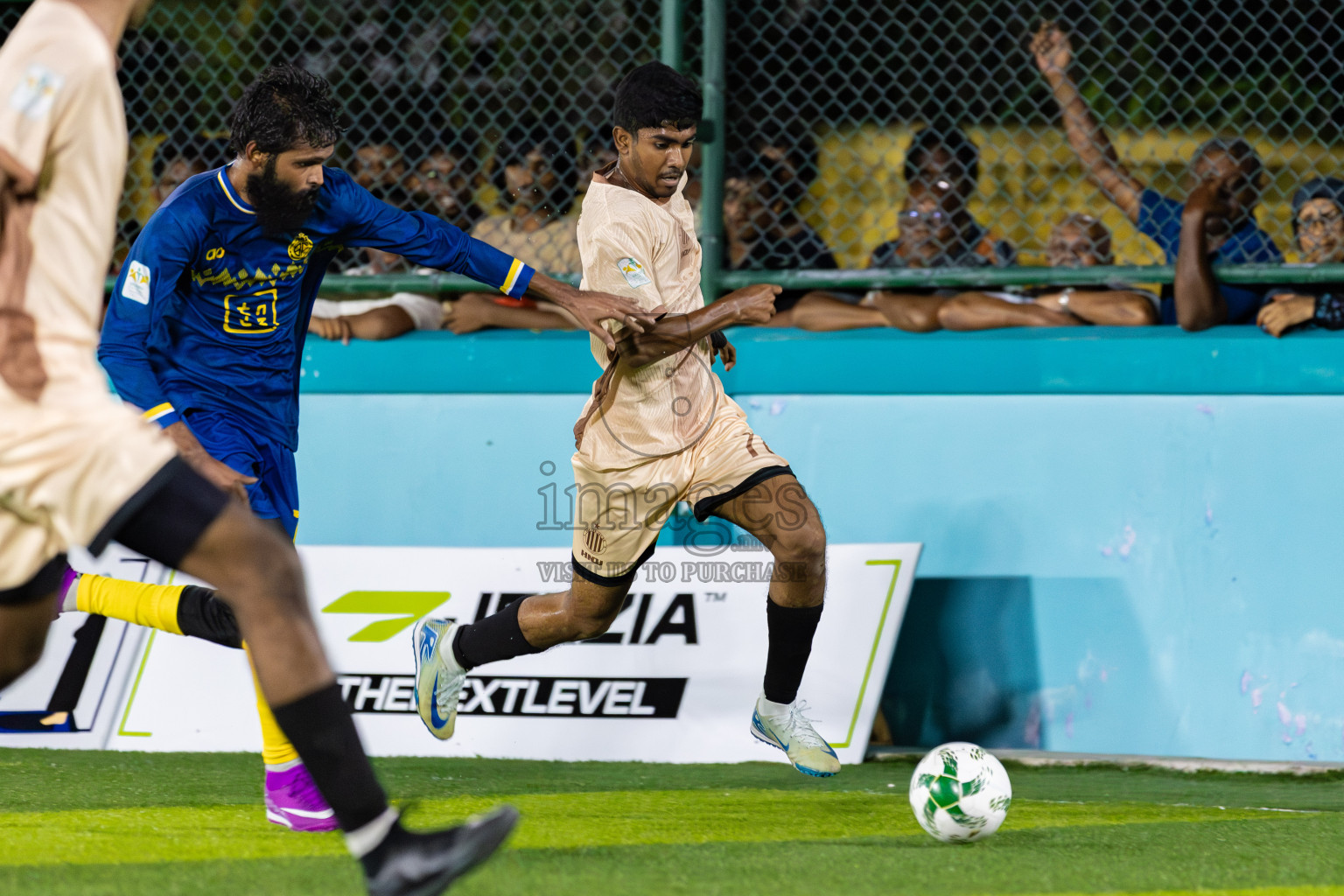 Dee Cee Jay SC vs Fools SC in Semi Finals of Laamehi Dhiggaru Ekuveri Futsal Challenge 2025 was held on Sunday, 27th July 2025, at Dhiggaru Futsal Ground, Dhiggaru, Maldives Photos: Areef Adam / images.mv