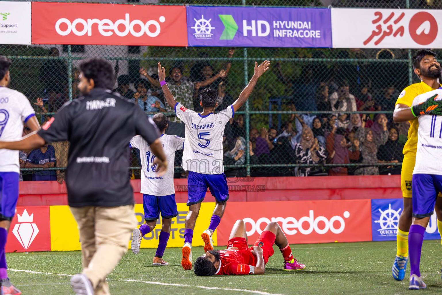 F Dharanboodhoo vs F Bilehdhoo in Day 24 of Golden Futsal Challenge 2024 was held on Wednesday , 7th February 2024 in Hulhumale', Maldives
Photos: Ismail Thoriq / images.mv