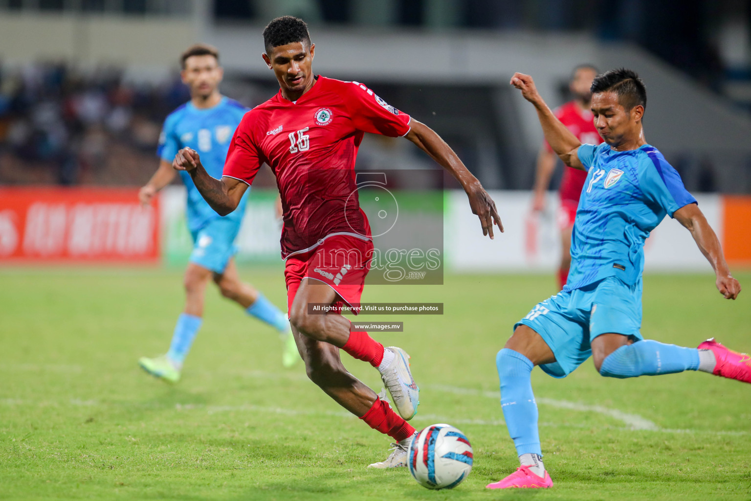 Lebanon vs India in the Semi-final of SAFF Championship 2023 held in Sree Kanteerava Stadium, Bengaluru, India, on Saturday, 1st July 2023. Photos: Hassan Simah / images.mv